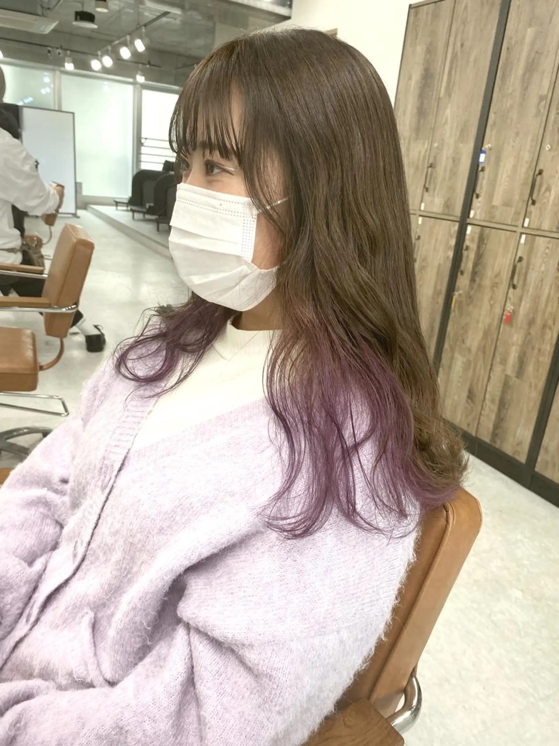 セミロング カラー ヘアアレンジ ヘアカラー トリートメント ヘアセット 🌷FUKA🌷 まろやかハイトーンのヘアスタイル