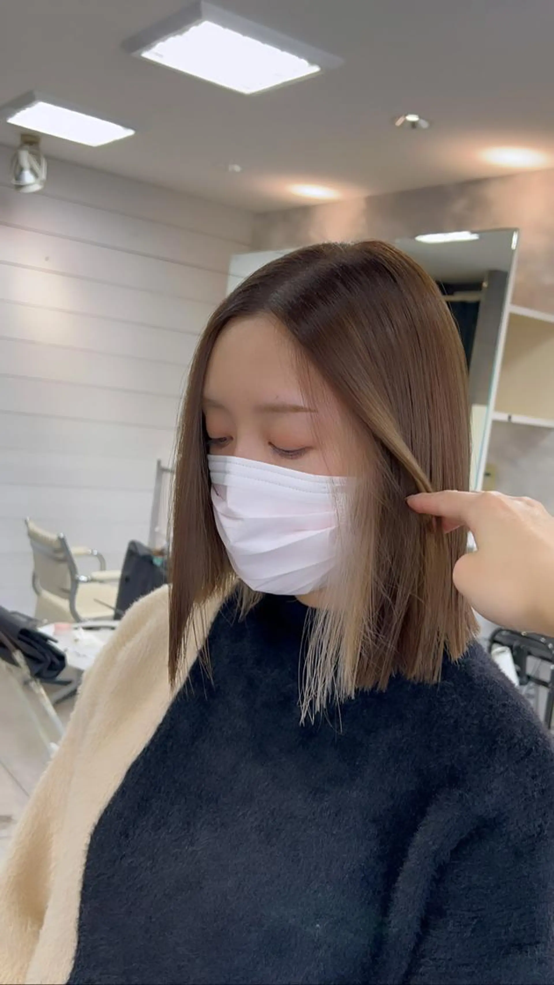 ショート カラー ヘアアレンジ インナー×縮毛矯正 ピンクカラー澤井里菜のヘアスタイル