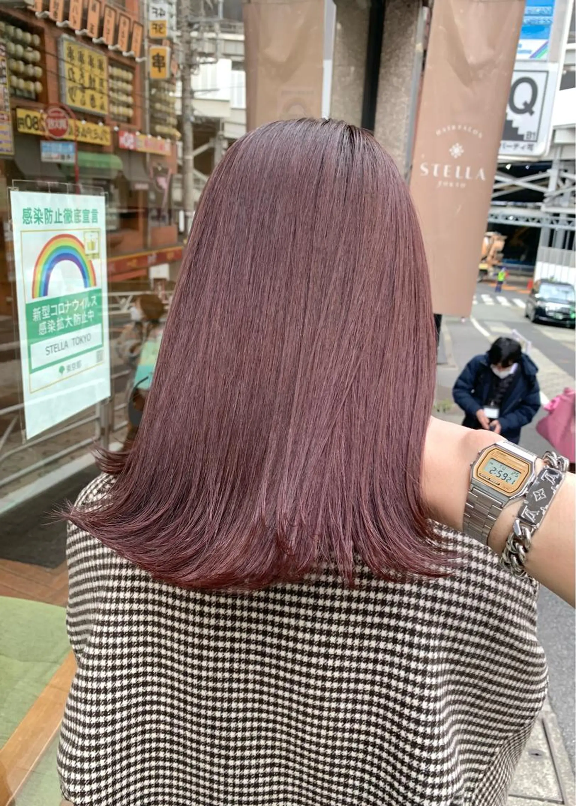 ミディアム カラー ブラウンカラー ピンクカラー ピンクブラウン ヘアカラー トリートメント LUMO所属・矢野 晃平のヘアスタイル