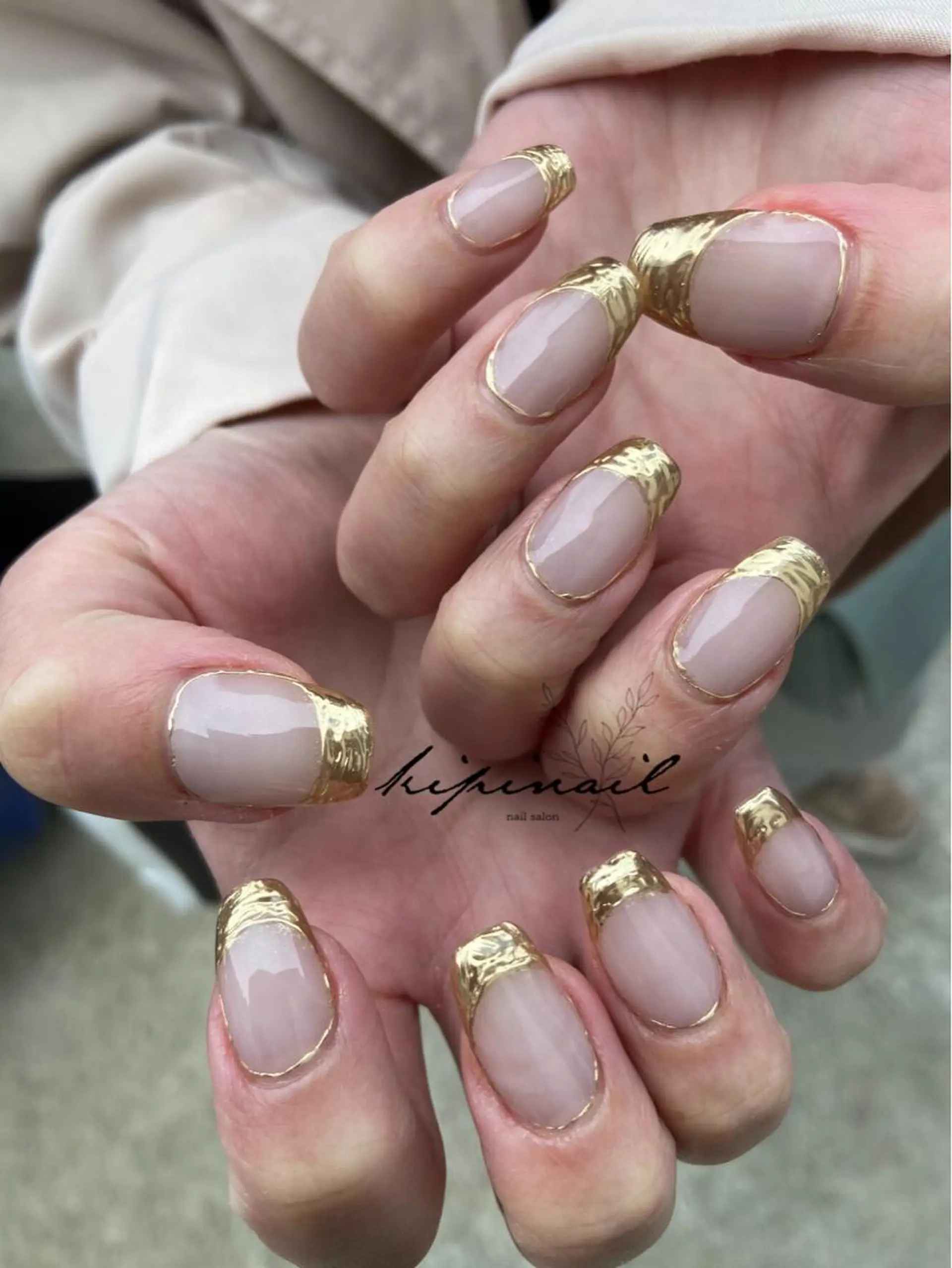 ネイル フレンチネイル ミラーネイル ハンドネイル kipinail 川﨑えりかのネイルデザイン