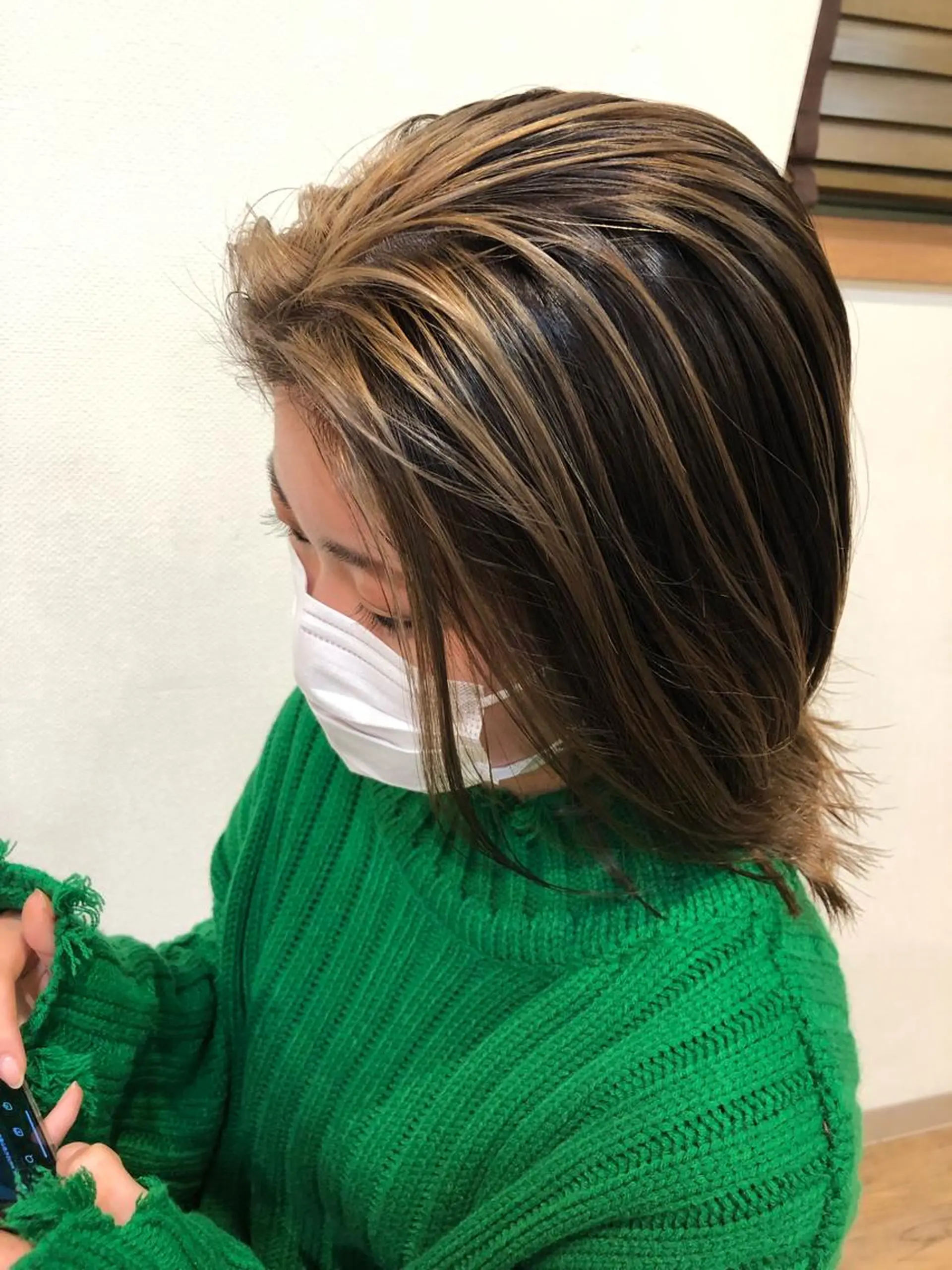 ミディアム カラー パーマ ヘアアレンジ ❣️倉敷❣️美髪 カラー能登一成のヘアスタイル