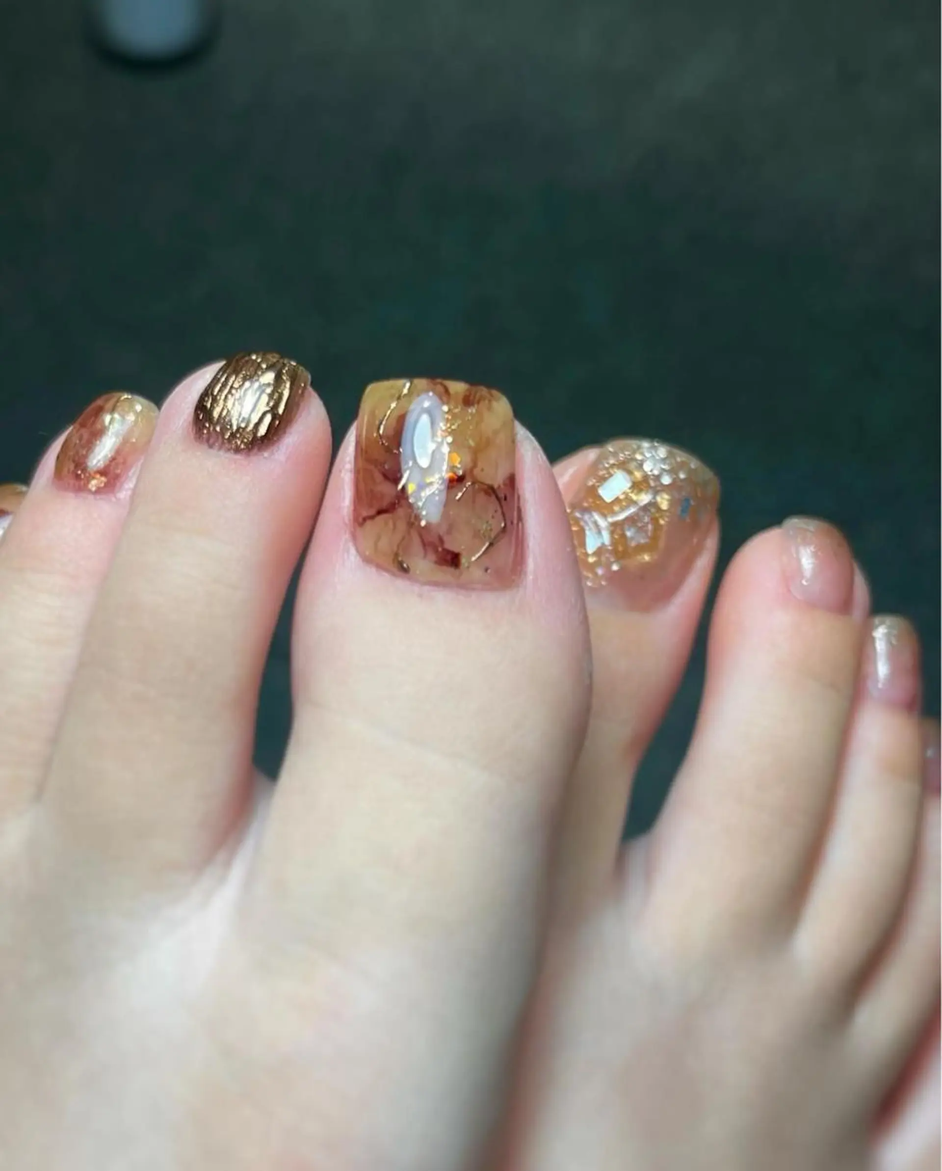 ネイル アートネイル ブラウン 堀内 檜のネイルデザイン