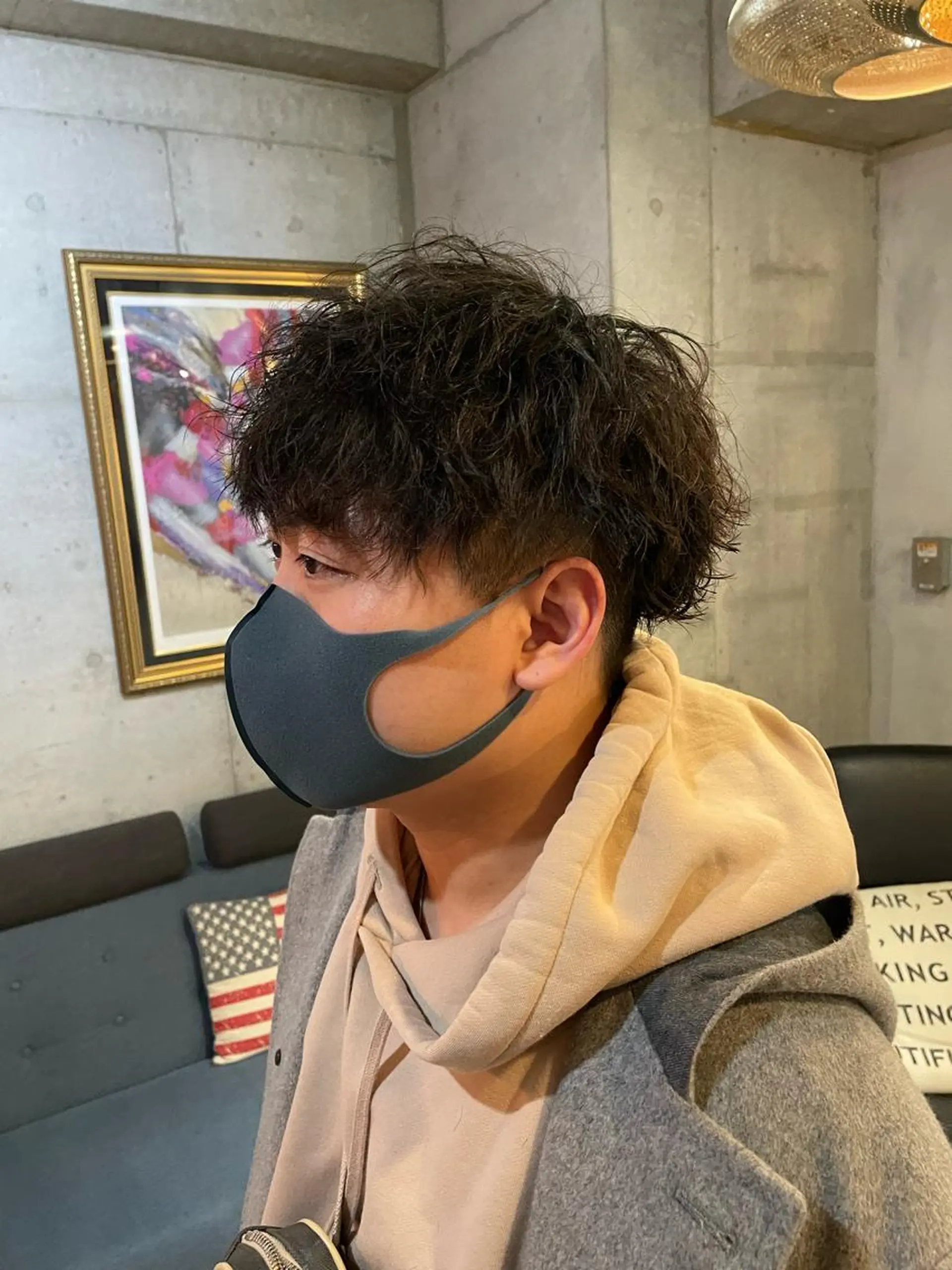 パーマ メンズ センターパート マッシュ メンズパーマ メンズツイストパーマ ツイストスパイラルパーマ カット パーマ ヘアセット フリーランスシェアサロンルレイル所属・心斎橋/メンズ /ルレイル/地形真希のヘアスタイル