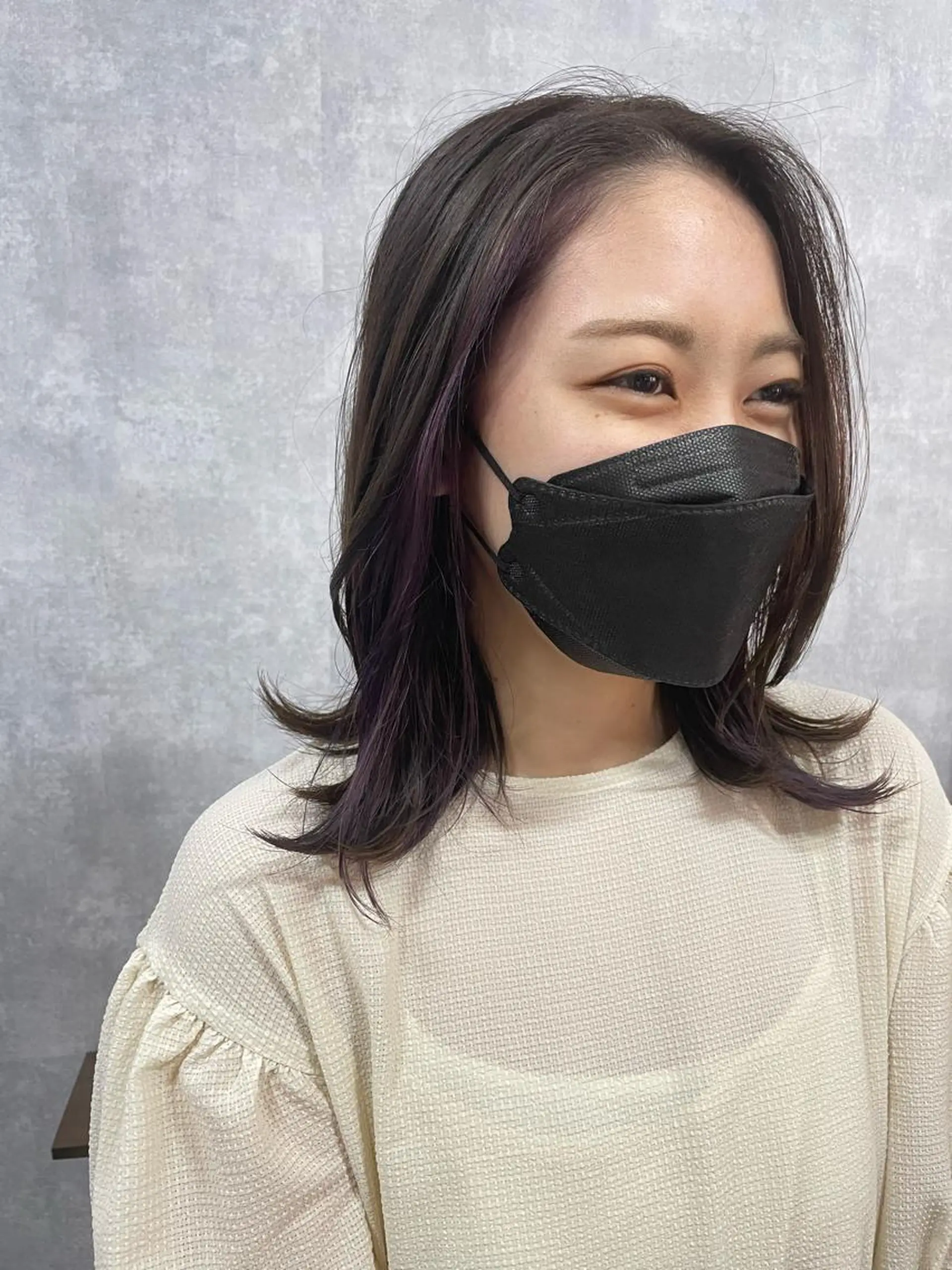 ミディアム 切りっぱなしボブ ショートボブ ミディアムパーマ アッシュ ミストバング C’LD hair  produce /シールドヘア所属・モテ髪/ボブ/ショー ト/アダチフウトのヘアスタイル