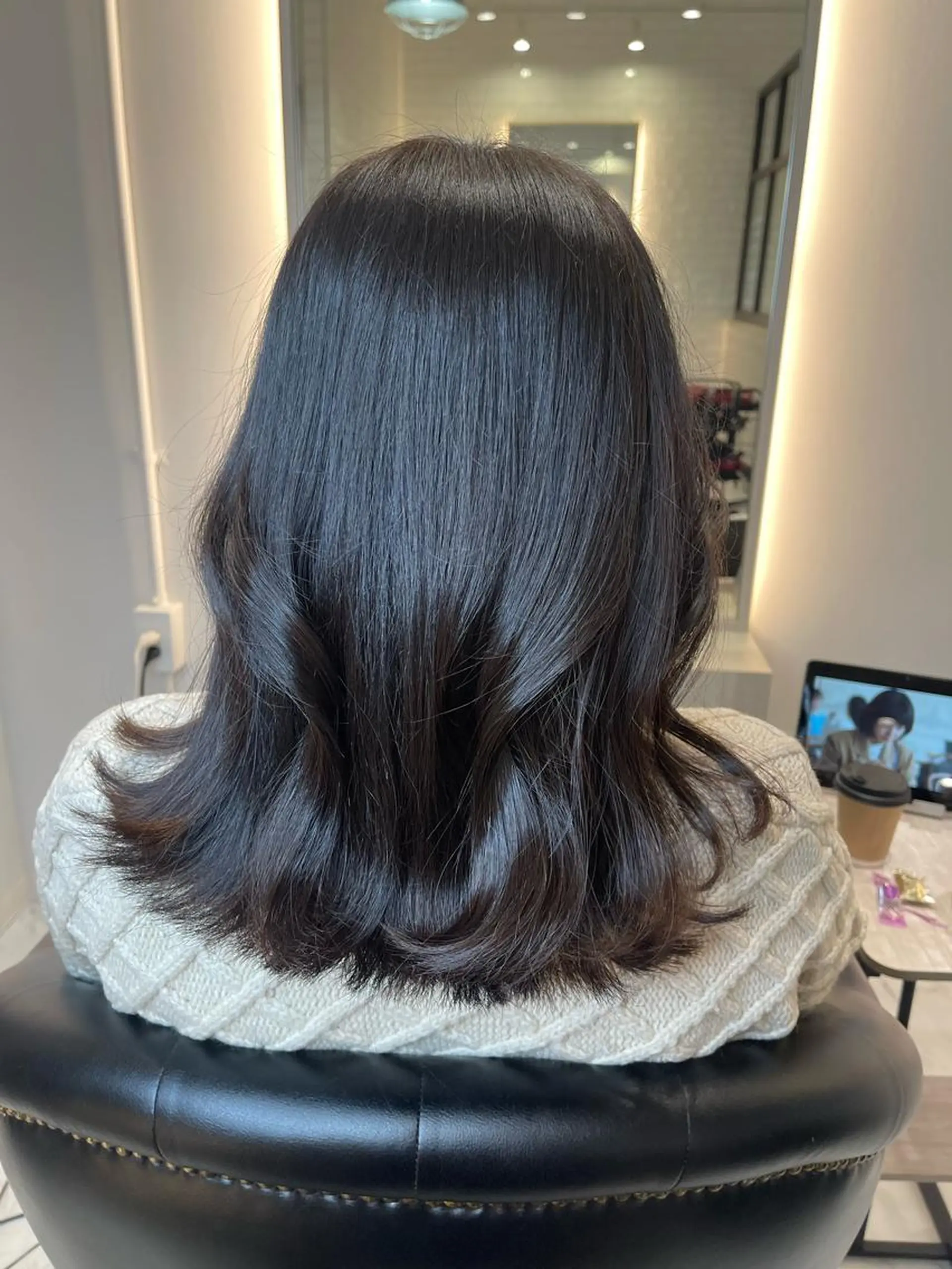 ミディアム カラー カット ヘアカラー トリートメント &chaLme   心斎橋所属・emi/髪質改善/ 韓国風/艶カラーのヘアスタイル