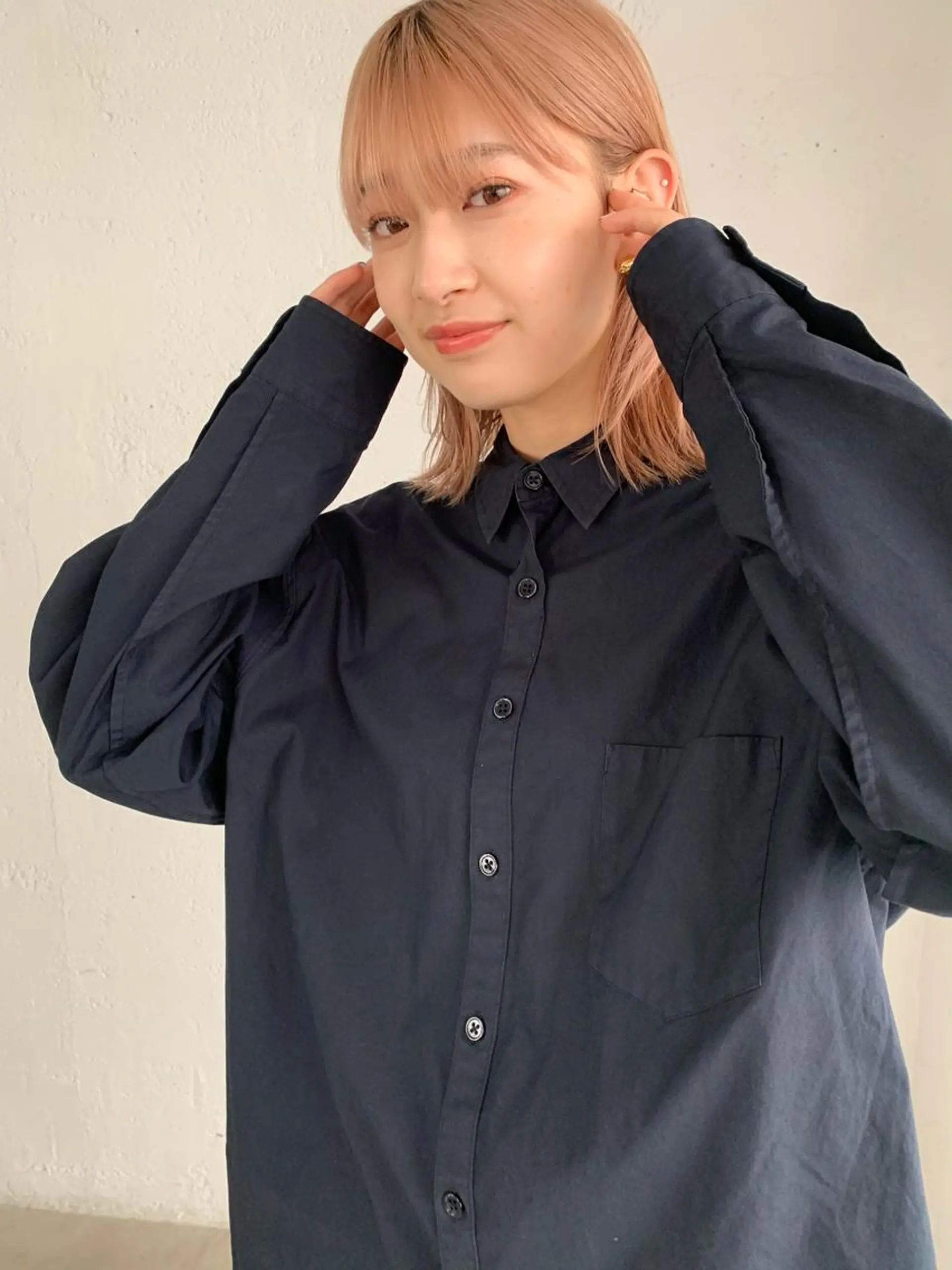 ミディアム カラー ヘアアレンジ ブロンド ピンクカラー 🌿ショート🌿 パーマ🌿淳平のヘアスタイル