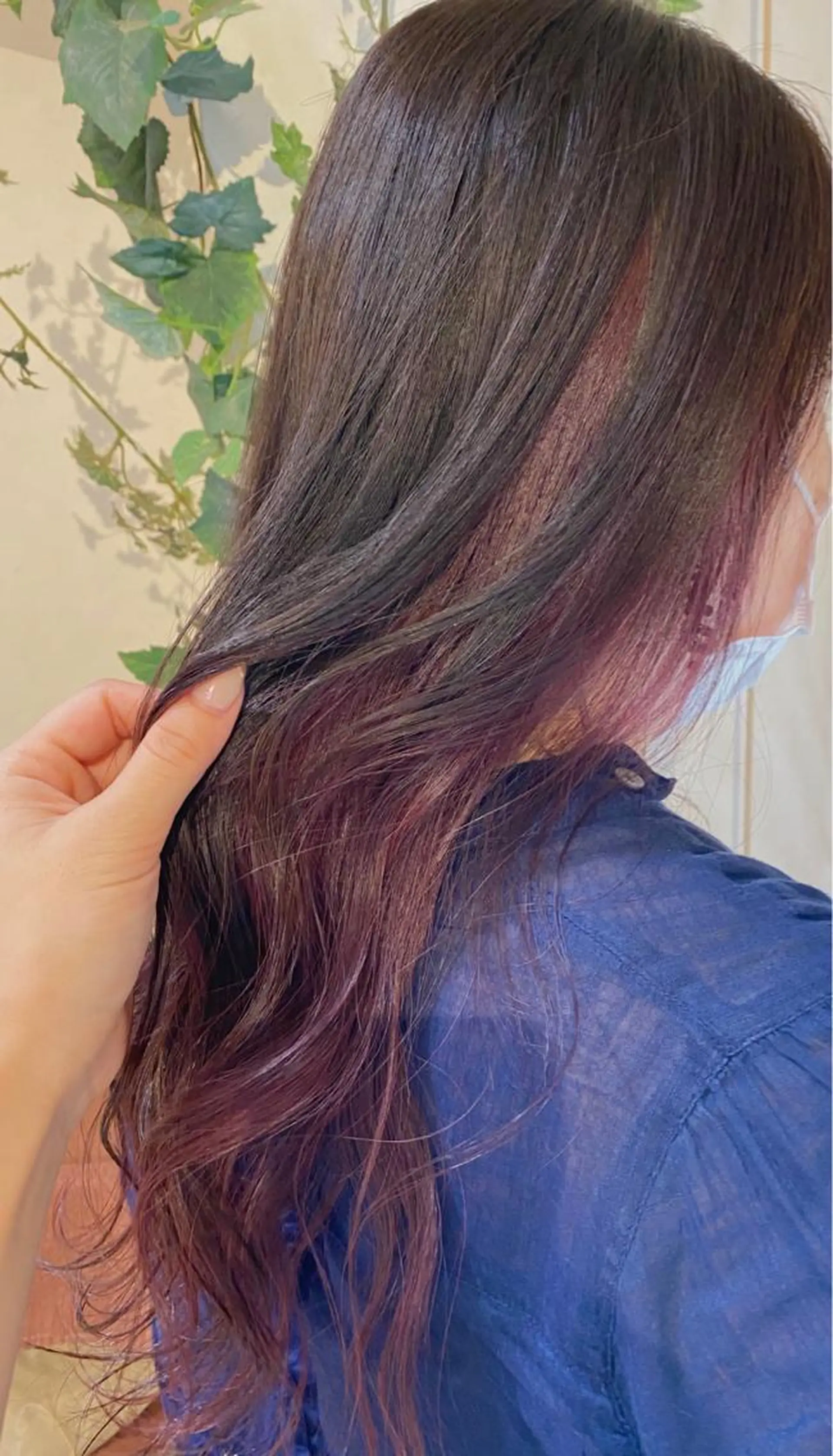 ロング カラー ブリーチ ピンクカラー バイオレットカラー ヘアカラー 寒河江 舞奈のマツエク・マツパデザイン