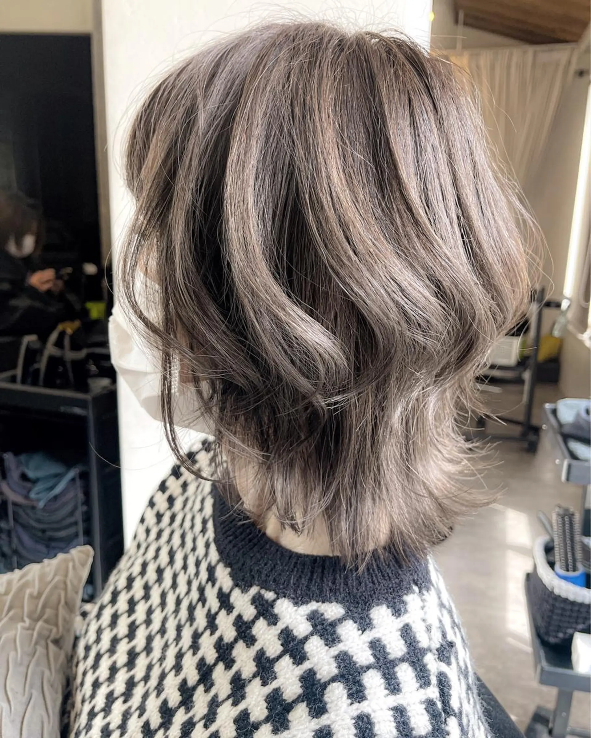 ショート カラー ショートボブ 透明感カラー グレージュ ボブ ミセス OAK溝の口 𖠋SHINYAのヘアスタイル