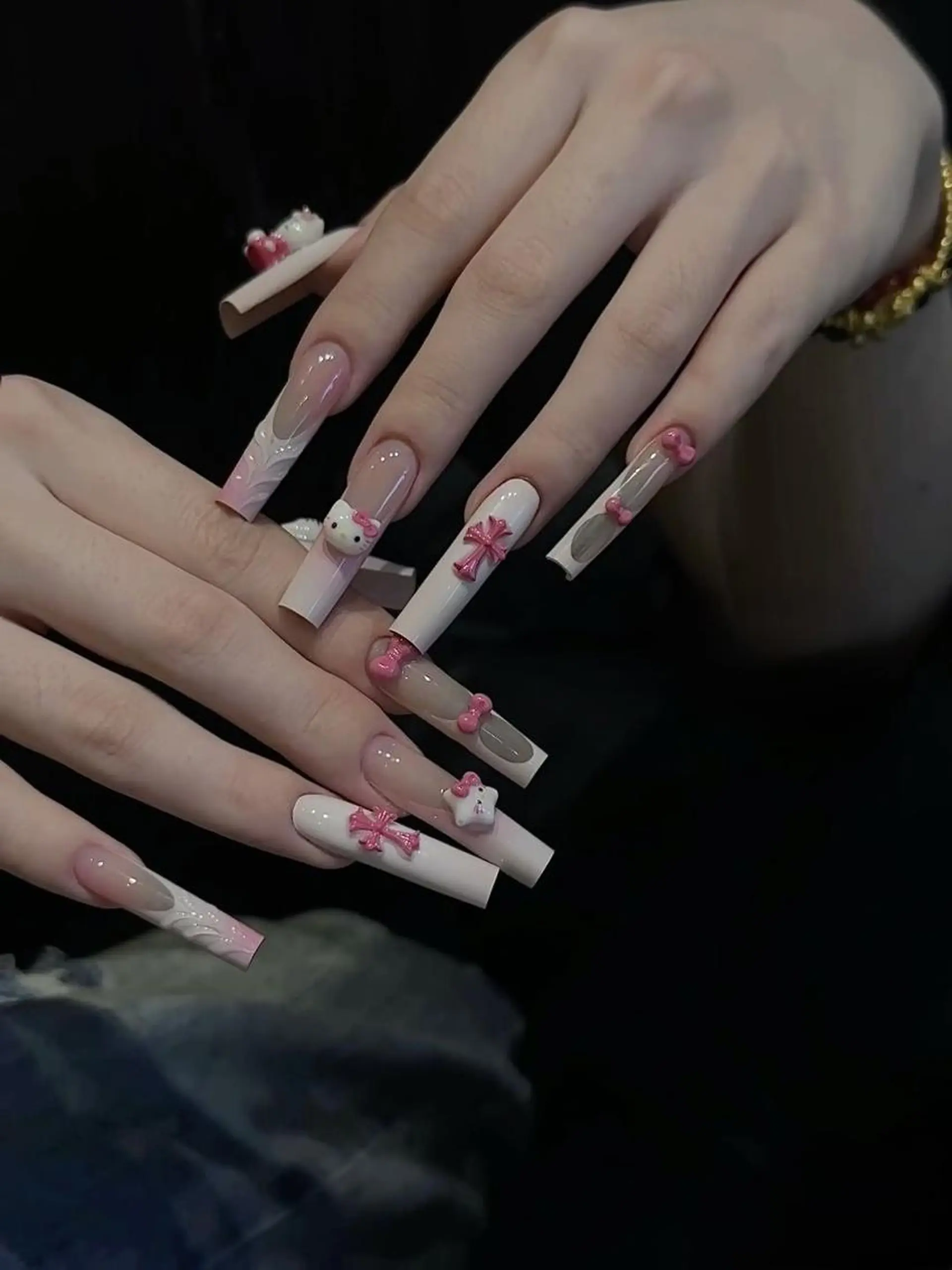 ネイル 長さ出し フレンチネイル グラデーション 卒業式 マグネットネイル ハンドネイル MIHANA NAILのネイルデザイン