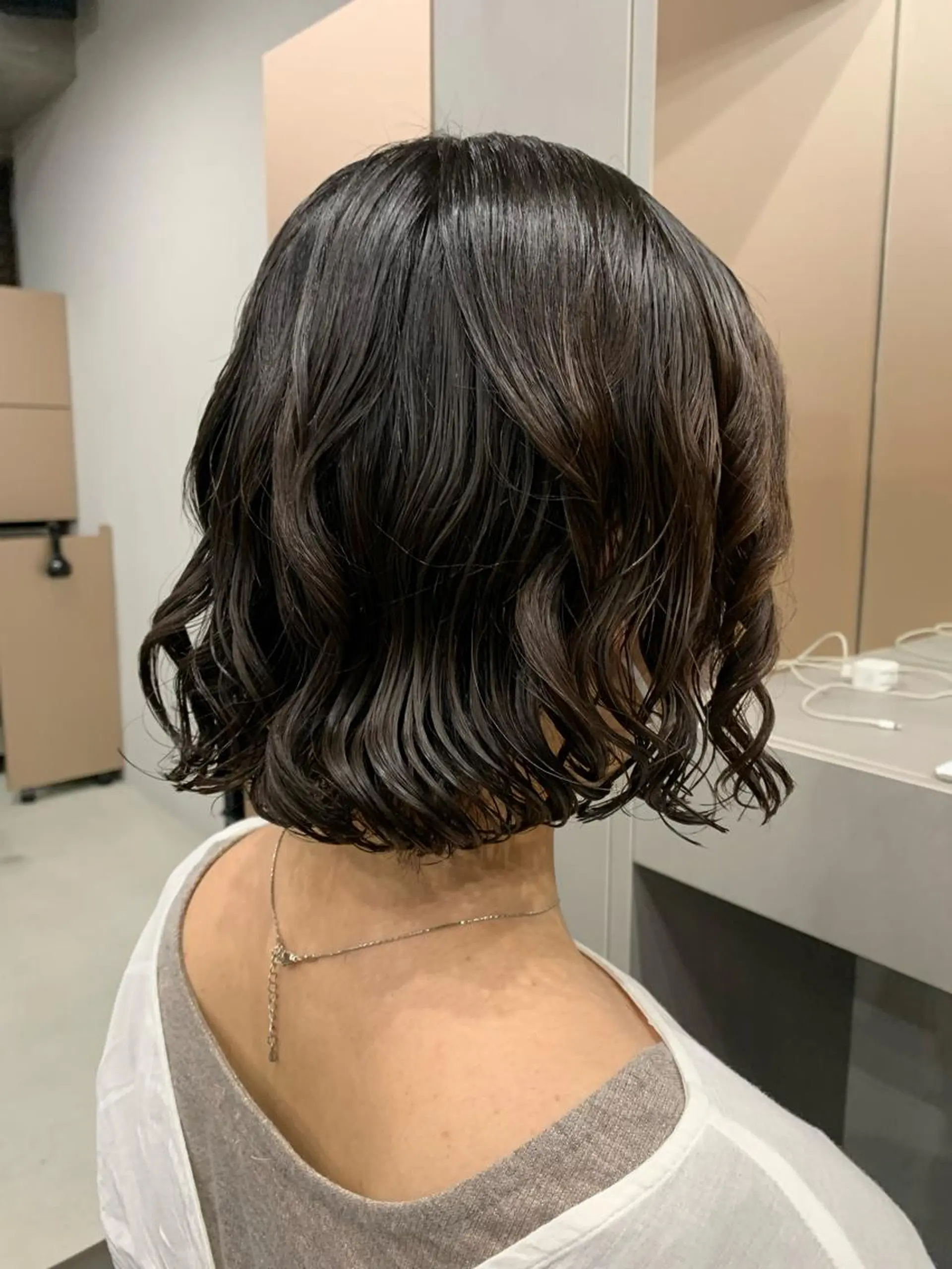 ミディアム パーマ ボブパーマコテ巻き風 パーマNo1深江秀平のヘアスタイル