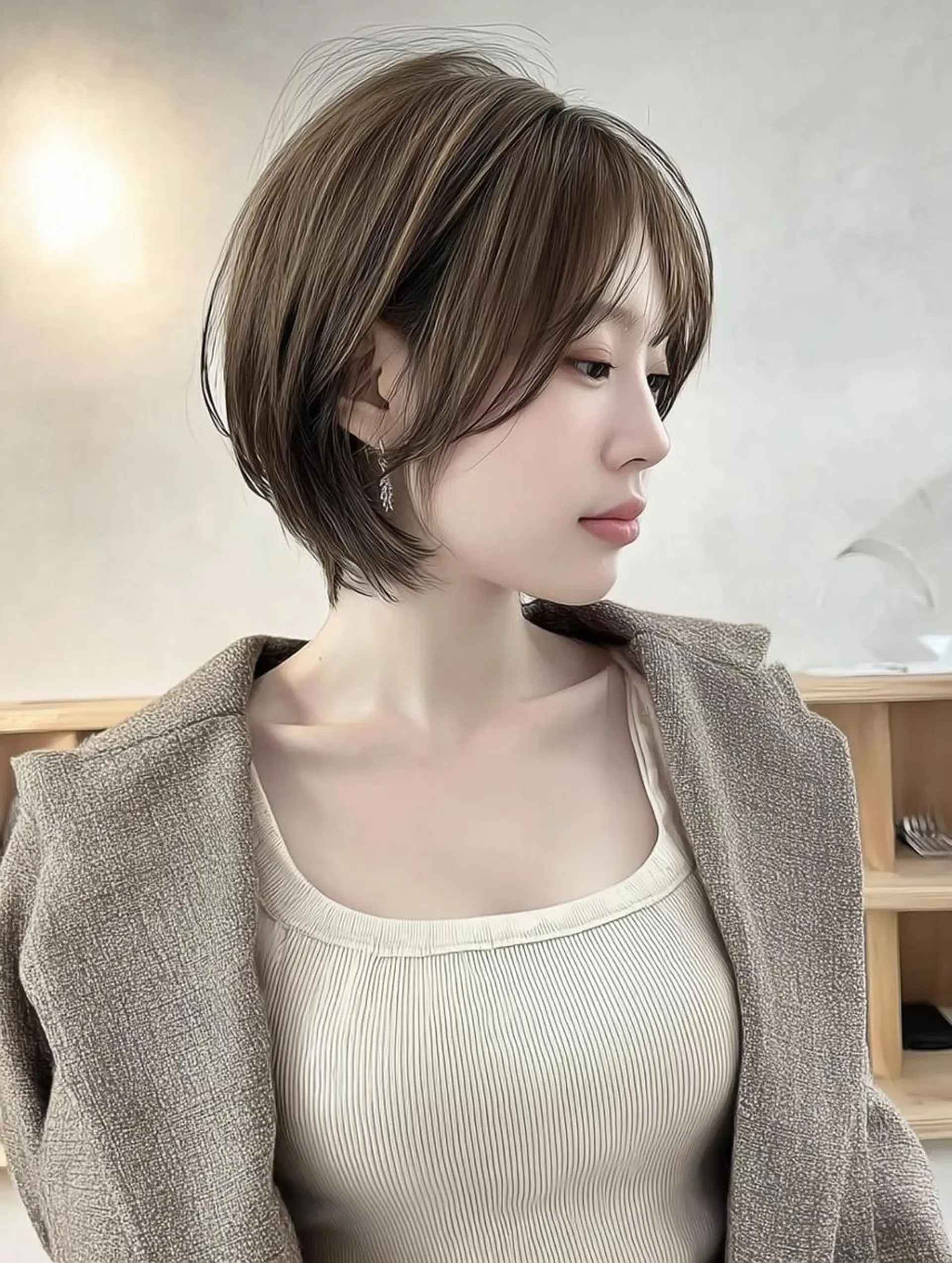 ショート カット ヘアカラー トリートメント 青木 りおのヘアスタイル