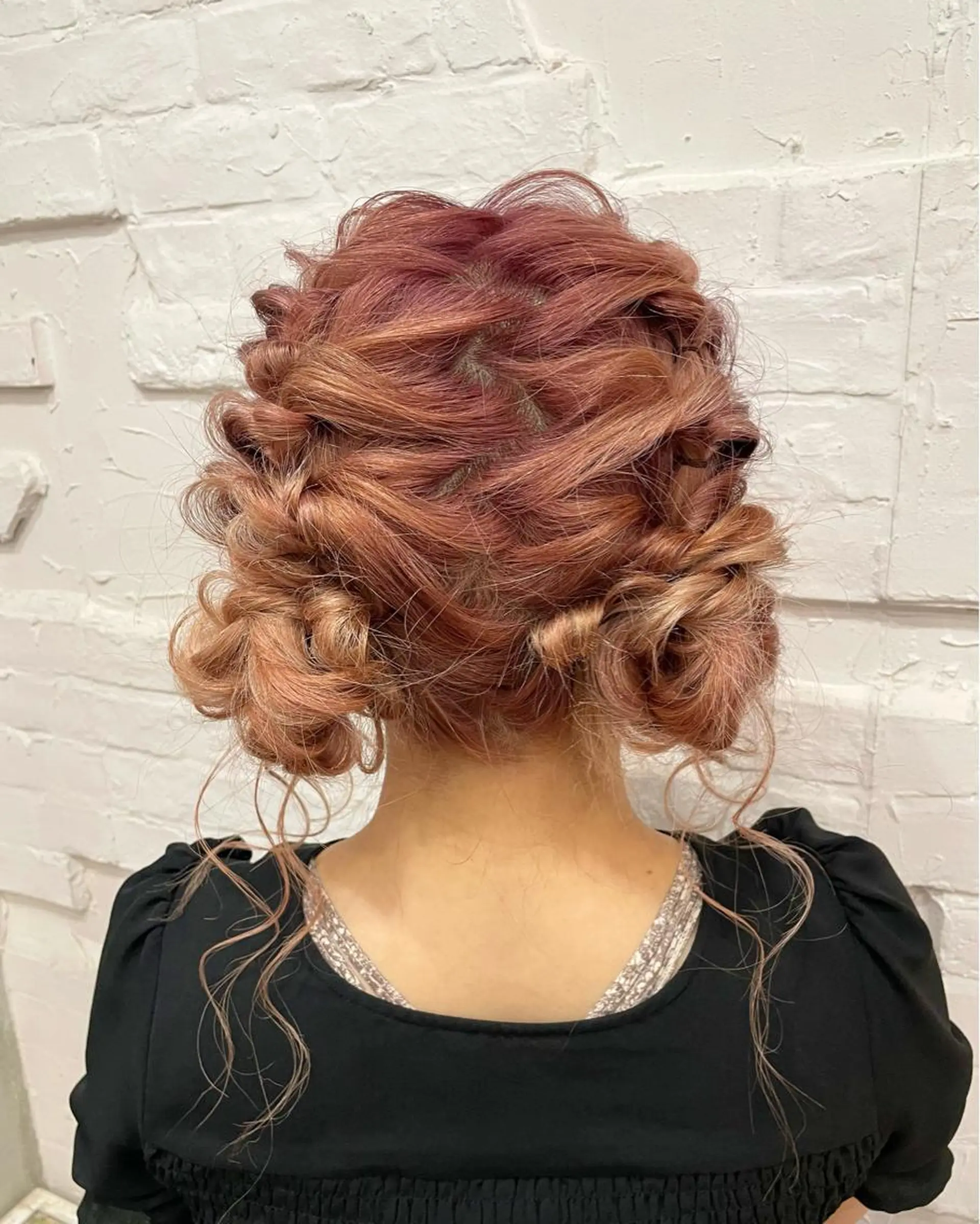 ロング ヘアアレンジ ヘアセット 【ピンク/韓国ヘア/ ヘアセット】亜海のヘアスタイル