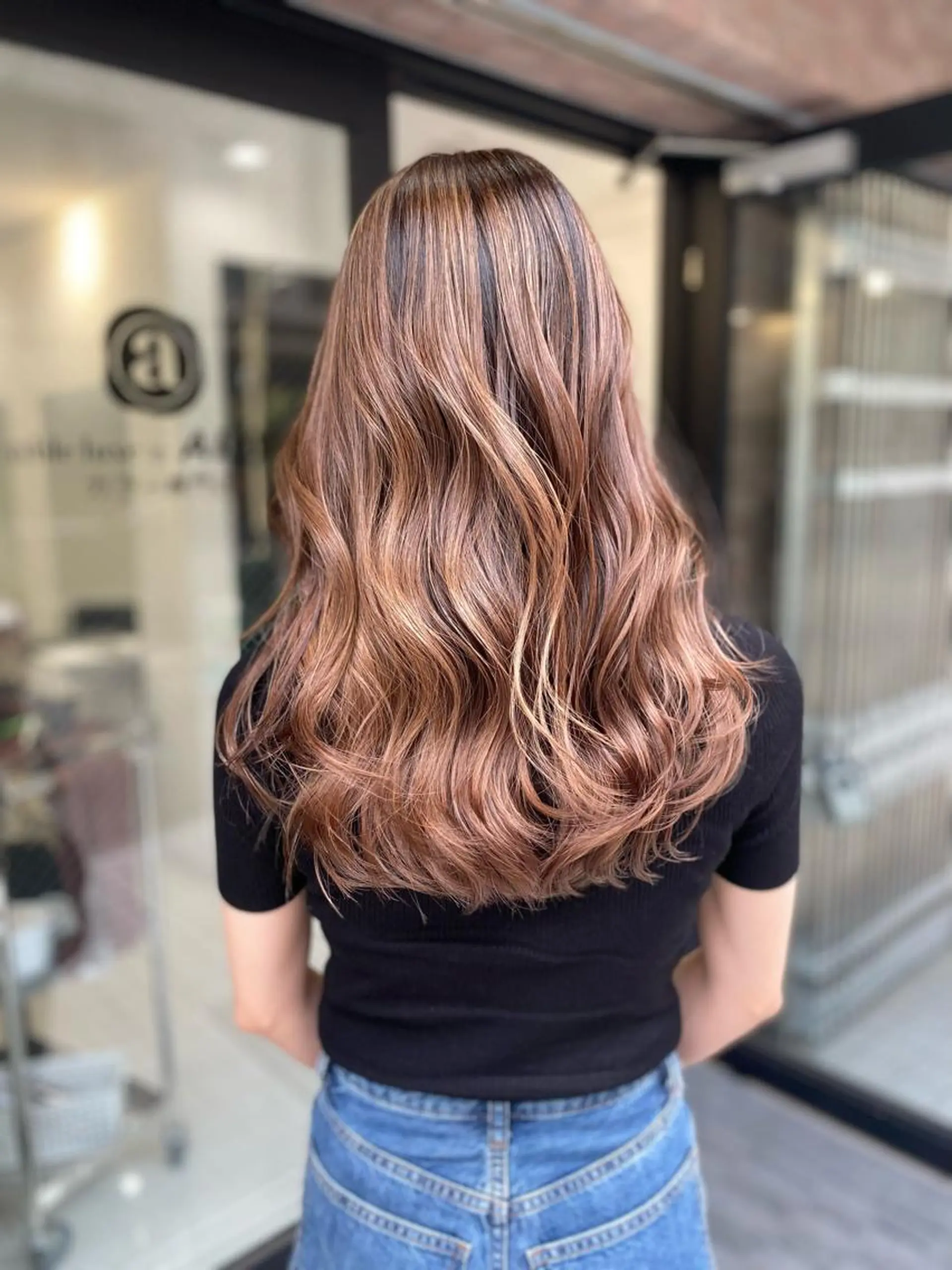 ロング カラー バレイヤージュ レイヤーカット opus 店長大和 レイヤー/赤み消しのヘアスタイル