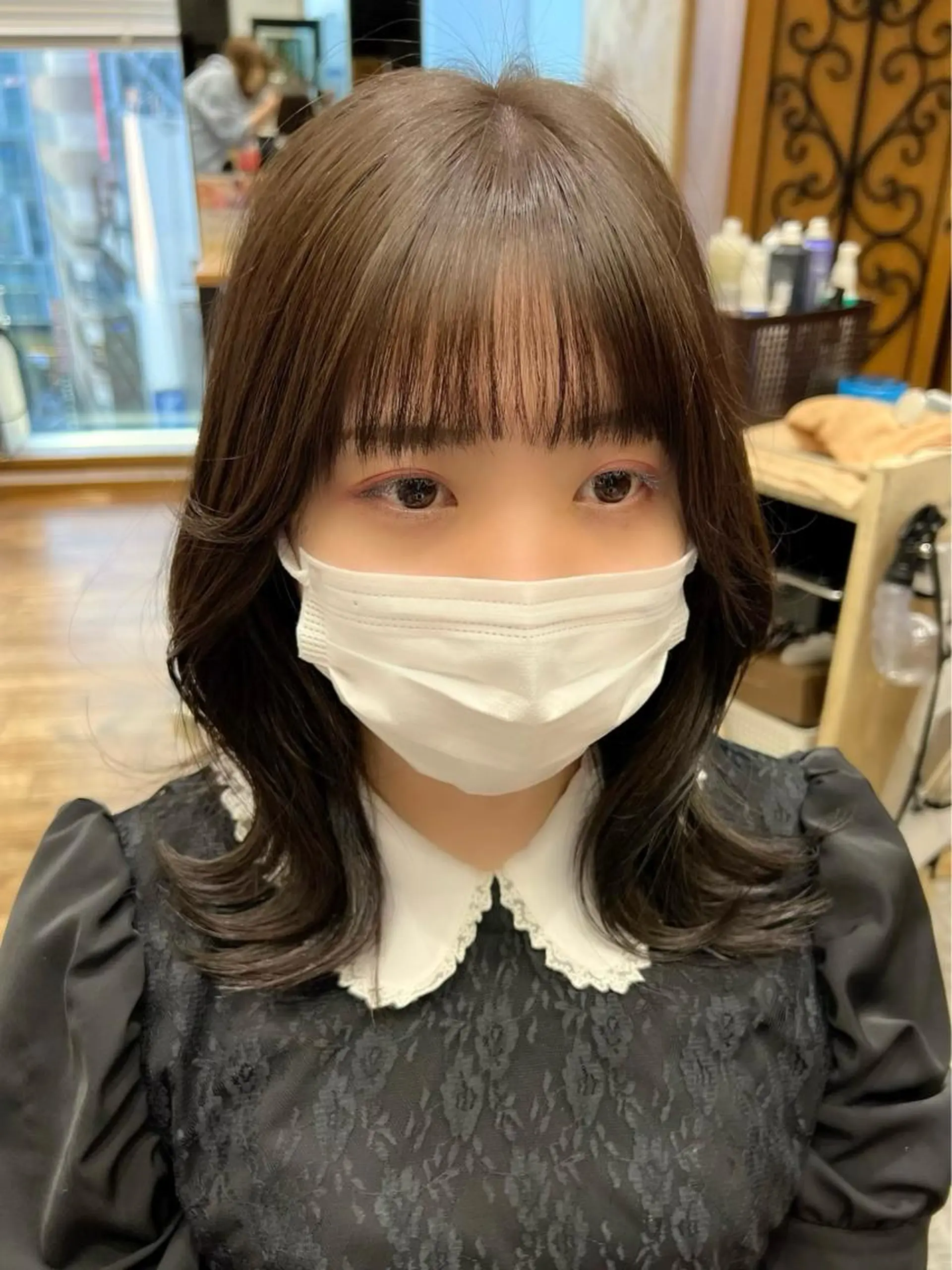 セミロング カラー ベージュカラー グレージュ ラベンダーカラー ラベンダーグレージュ ラベンダーグレー 🧡くびれヘア/前髪 顔周り🧡久原結衣のヘアスタイル