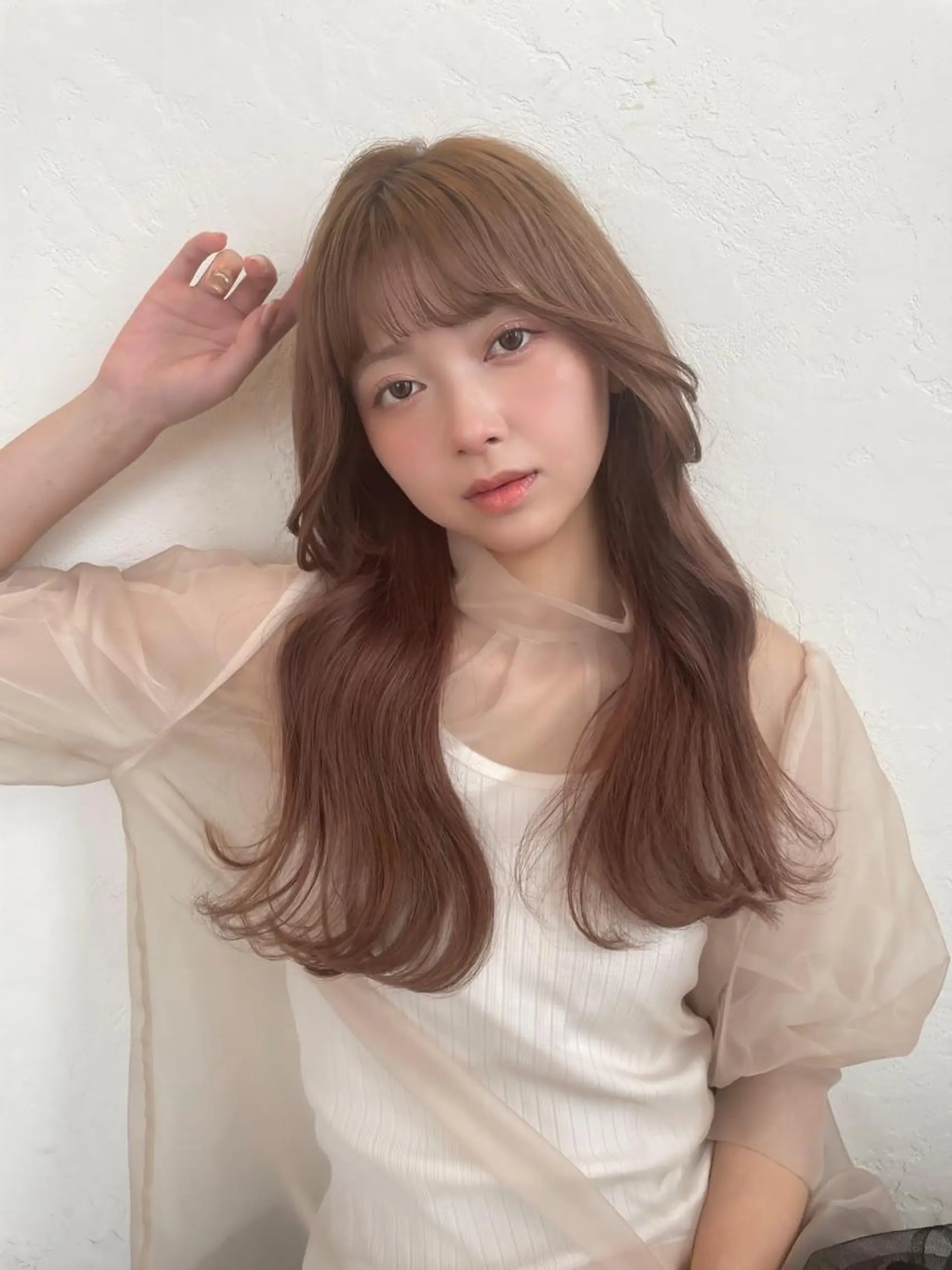 ロング カラー くびれヘア 顔まわりレイヤー レイヤーカット カット ヘアカラー トリートメント レイヤーカット🎀 kanaのヘアスタイル