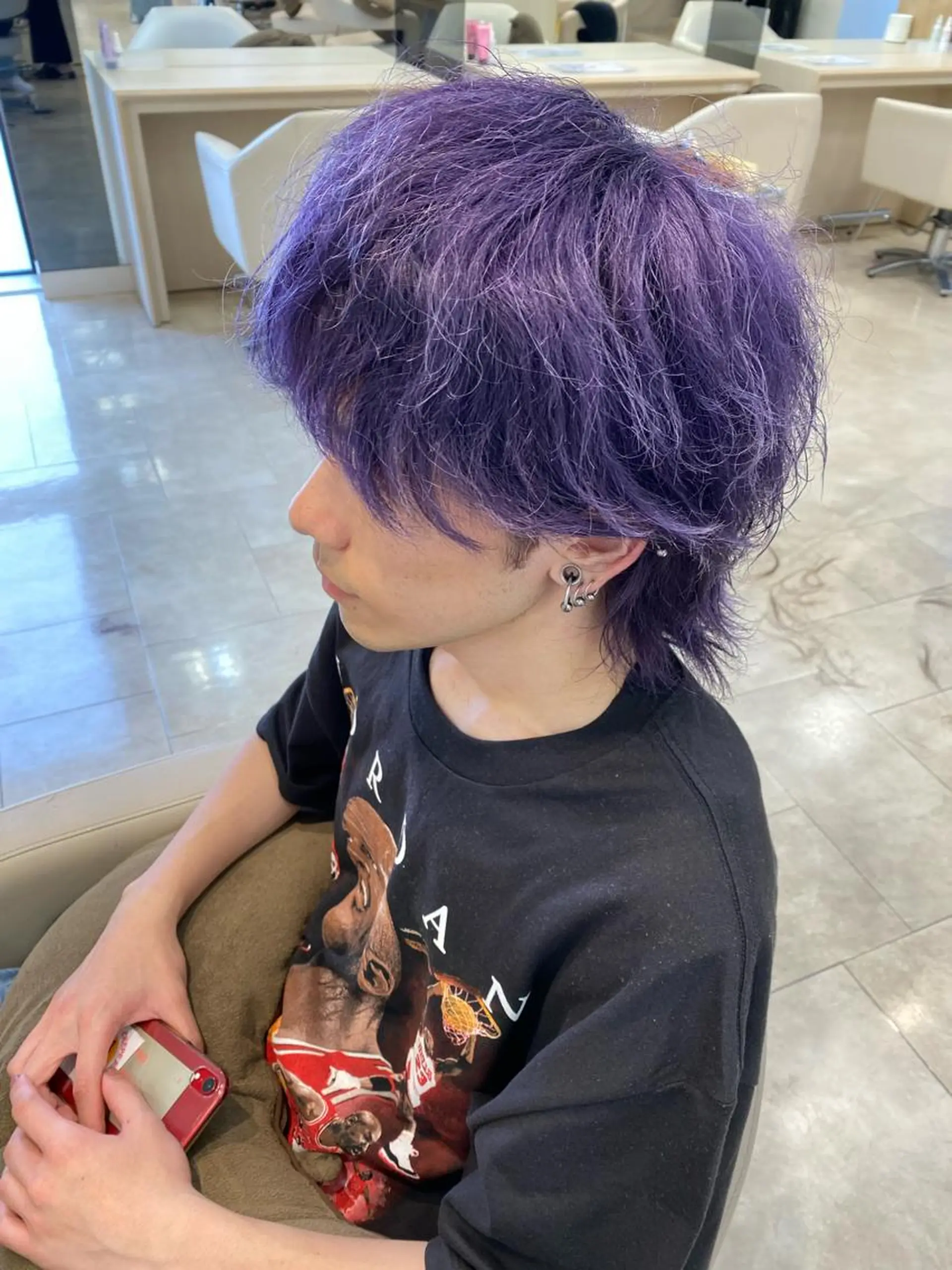 ショート カラー メンズ 湘南/メンズパーマ/ ハイライト/ユチカのヘアスタイル