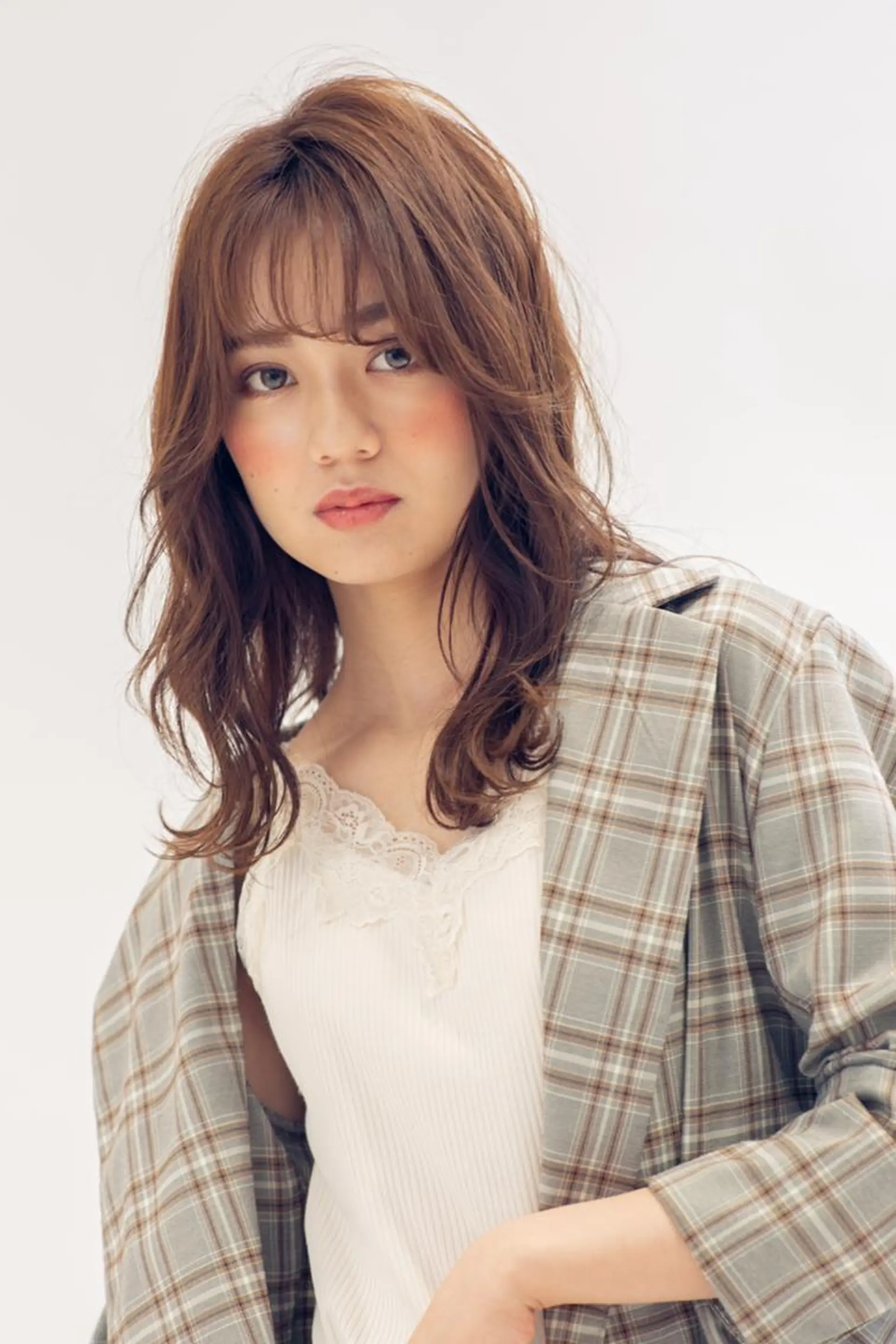 ミディアム カット ヘアカラー トリートメント 艶カラー/髪質改善/ はかまた🕊️のヘアスタイル