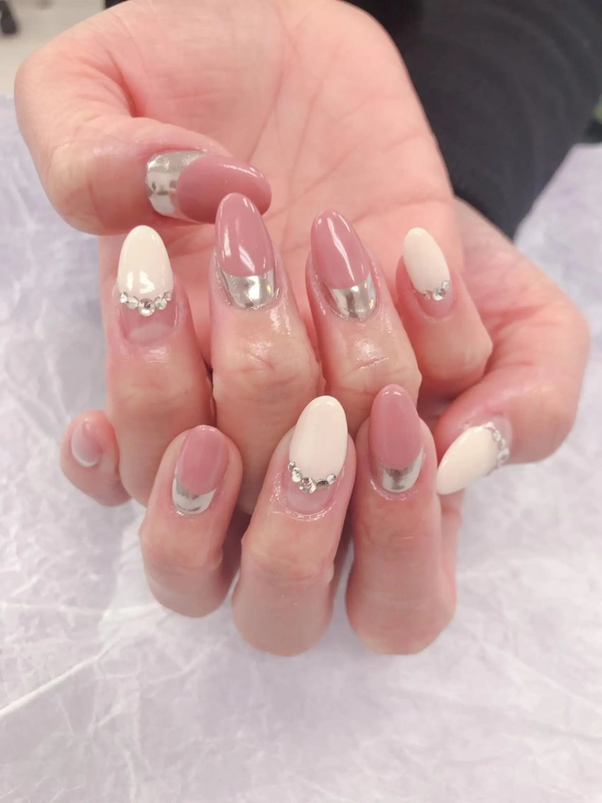 ネイル フレンチネイル ミラーネイル ネイリスト あこのネイルデザイン