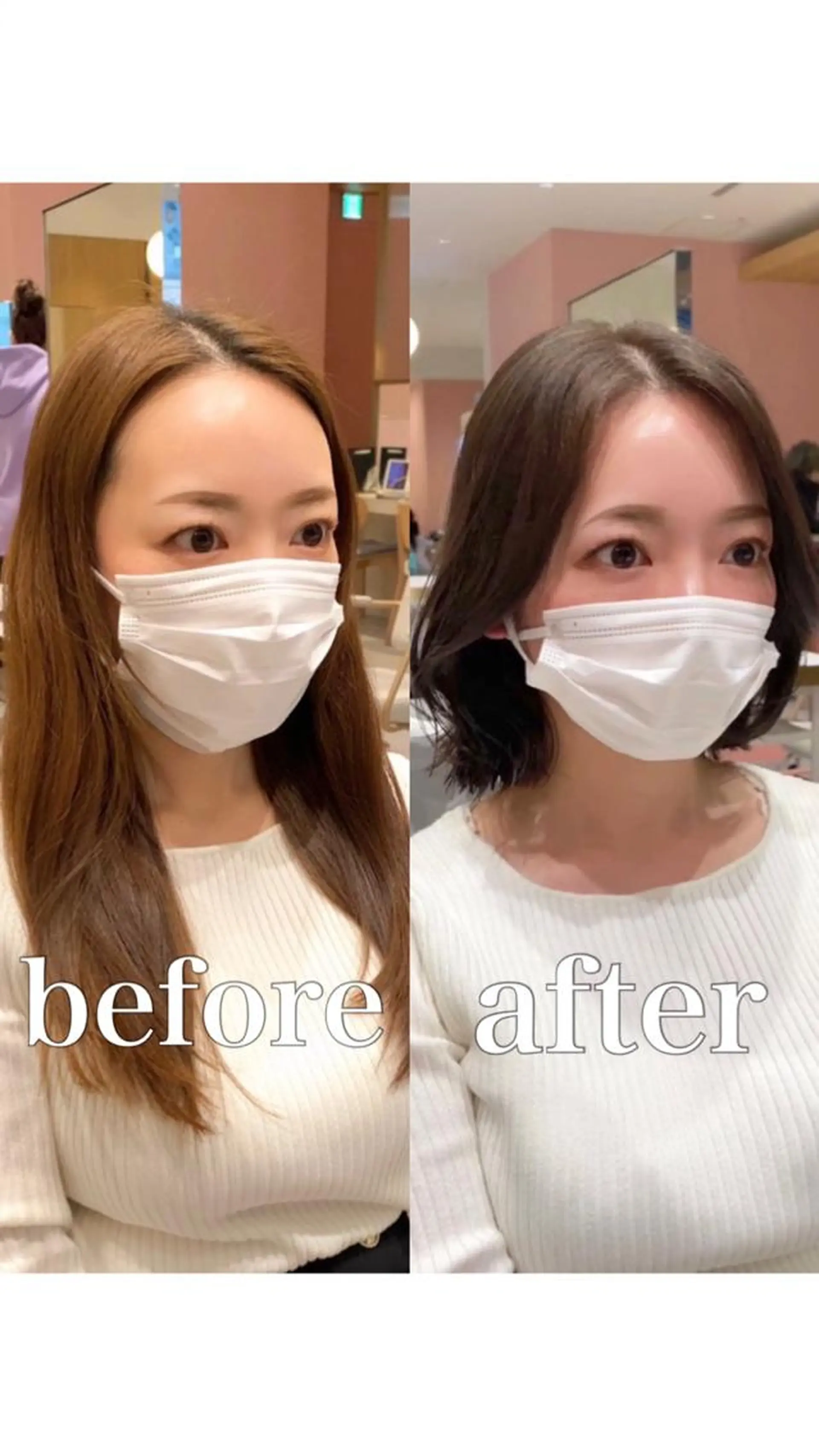 ミディアム カラー パーマ カット ヘアカラー トリートメント ヘアセット 小野寺瑞希 /最小顔カットのヘアスタイル