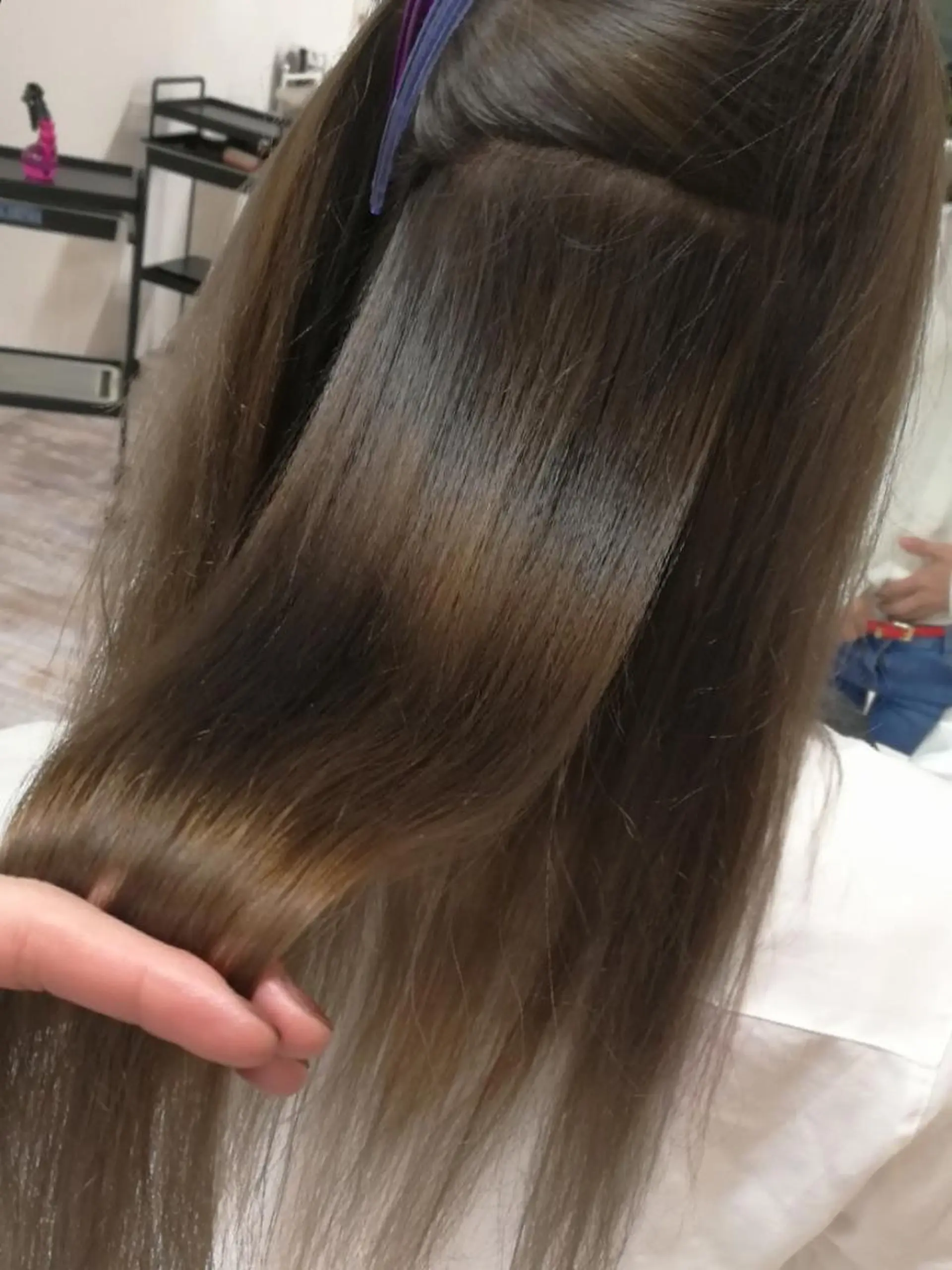 カラー ロング パーマ ストレートパーマ Aile所属・酸性ストレート／カラ ー/山下高明のヘアスタイル