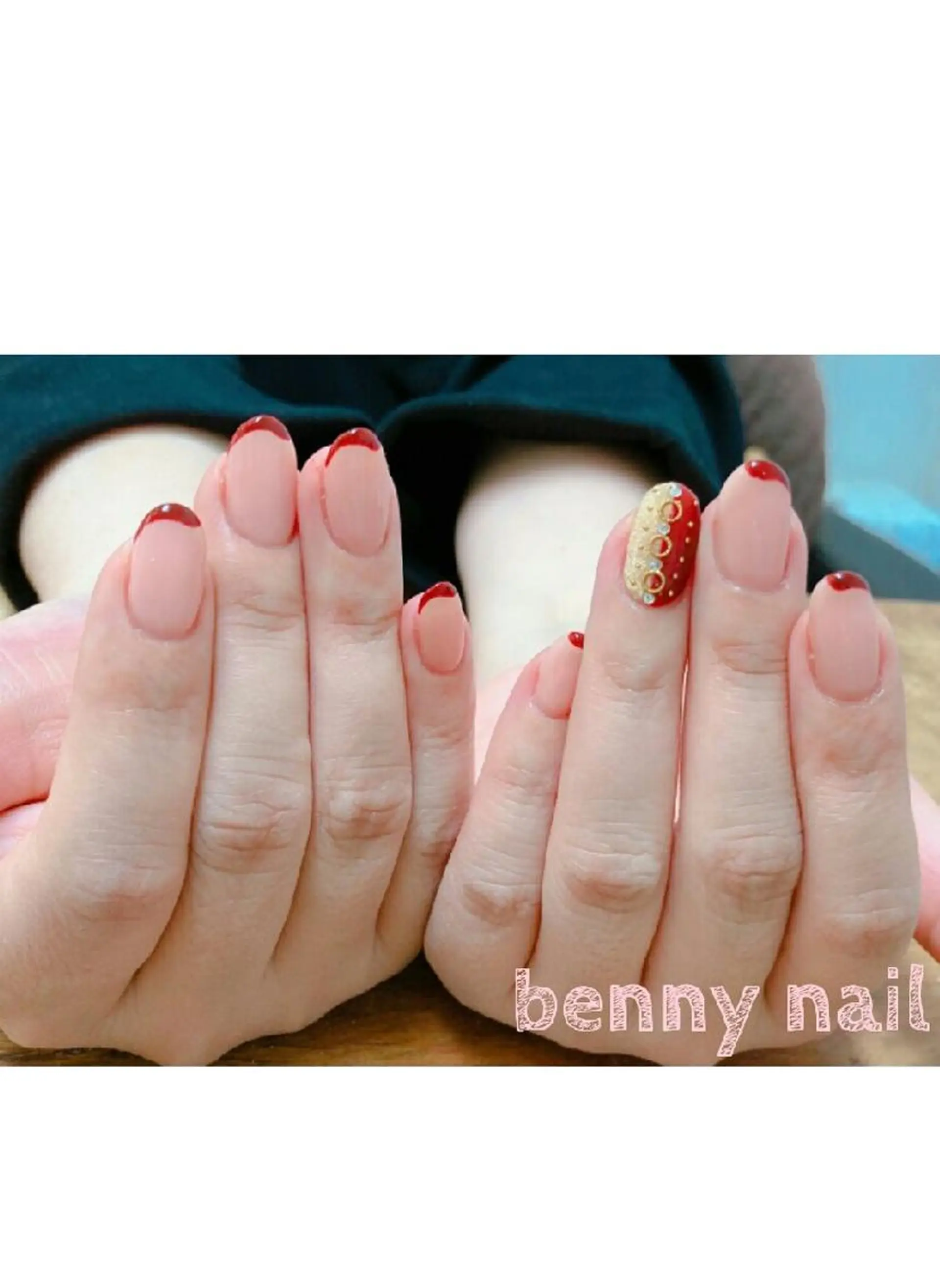 ネイル ボルドー ゴールド 最終受付23時半 benny nailのネイルデザイン
