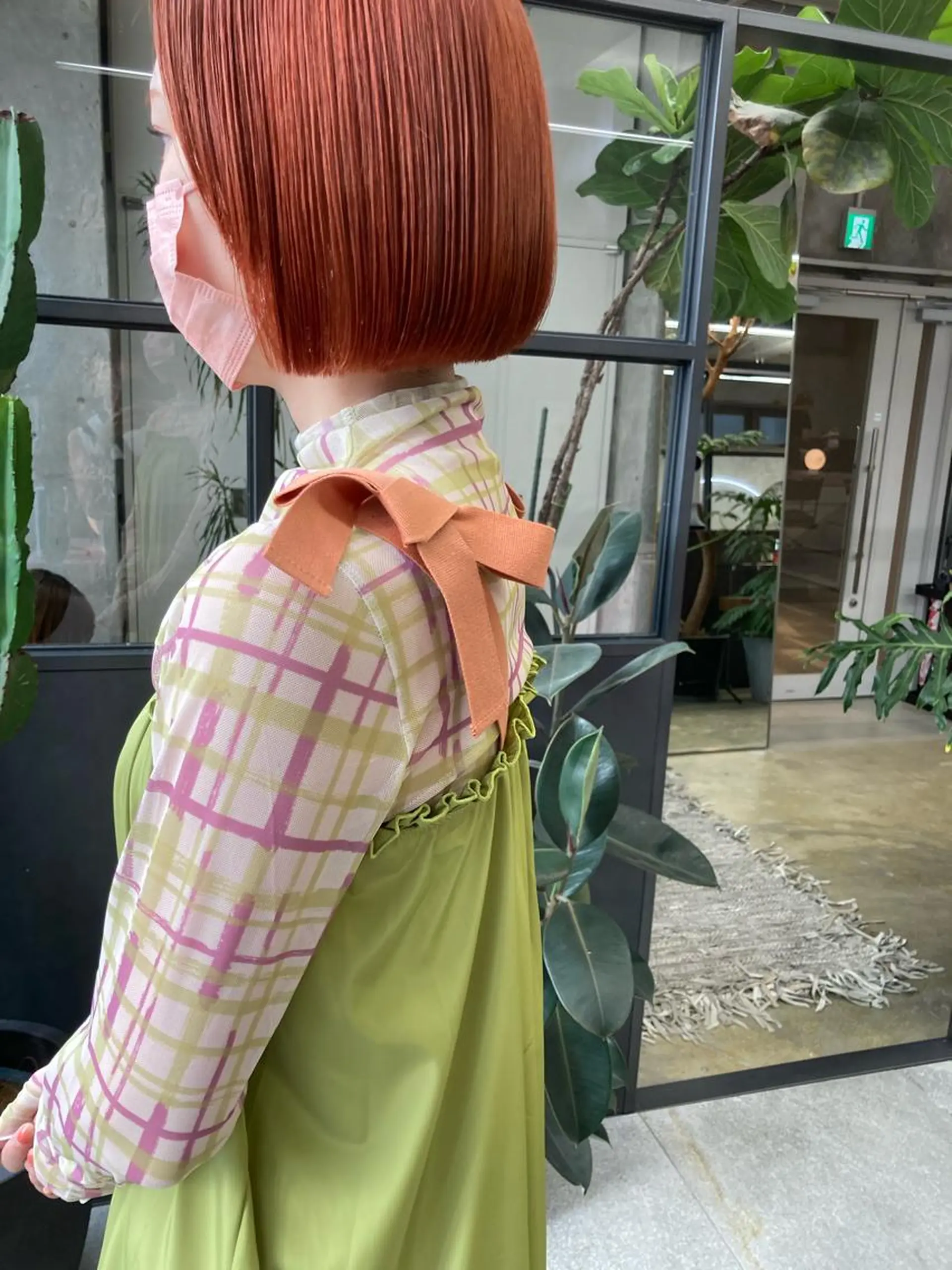 ミディアム カラー オレンジ ヘアカラー 小木曽智美 /ボブ/ショートのヘアスタイル