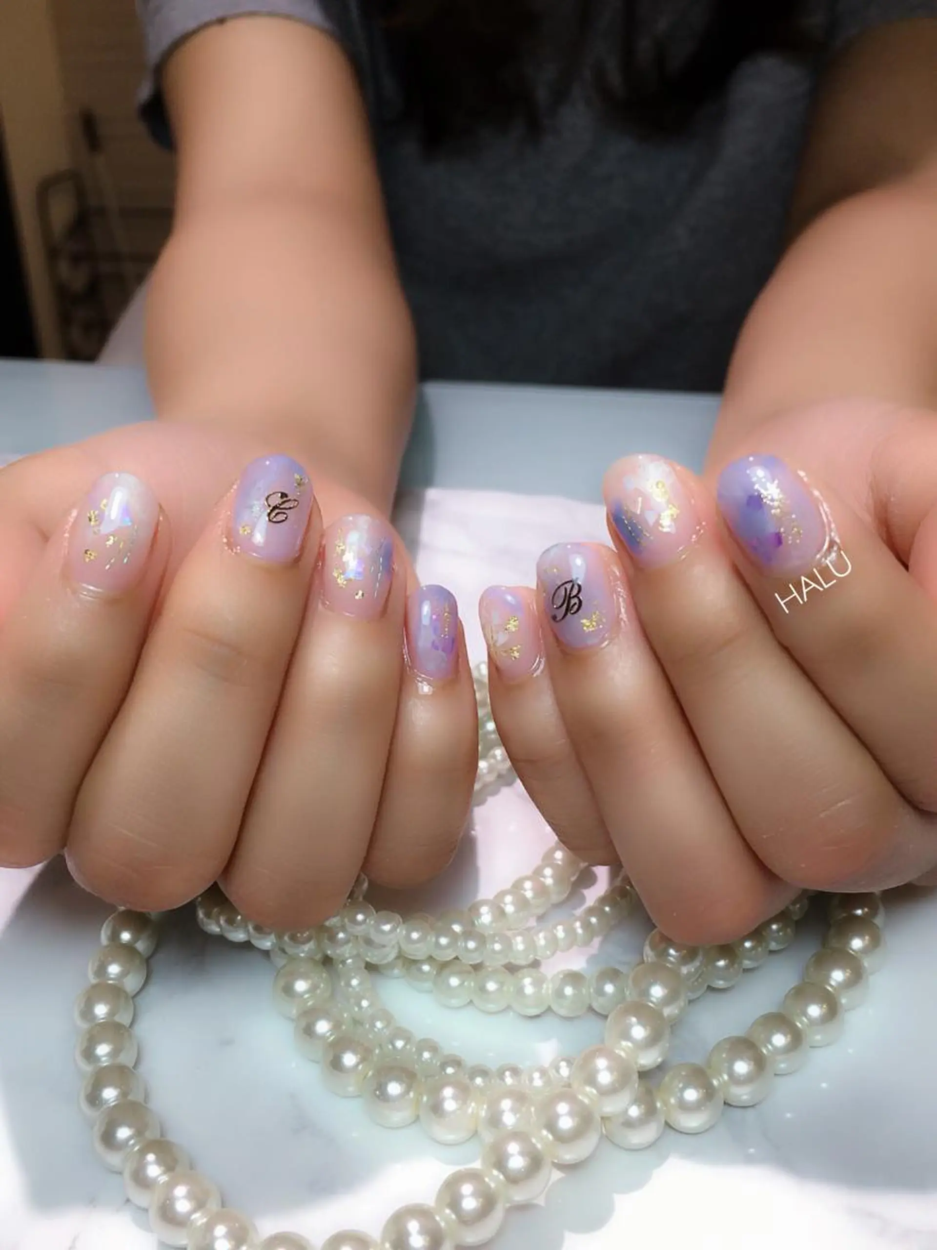 ネイル アートネイル キラキラネイル ニュアンスネイル HALU ハルのネイルデザイン