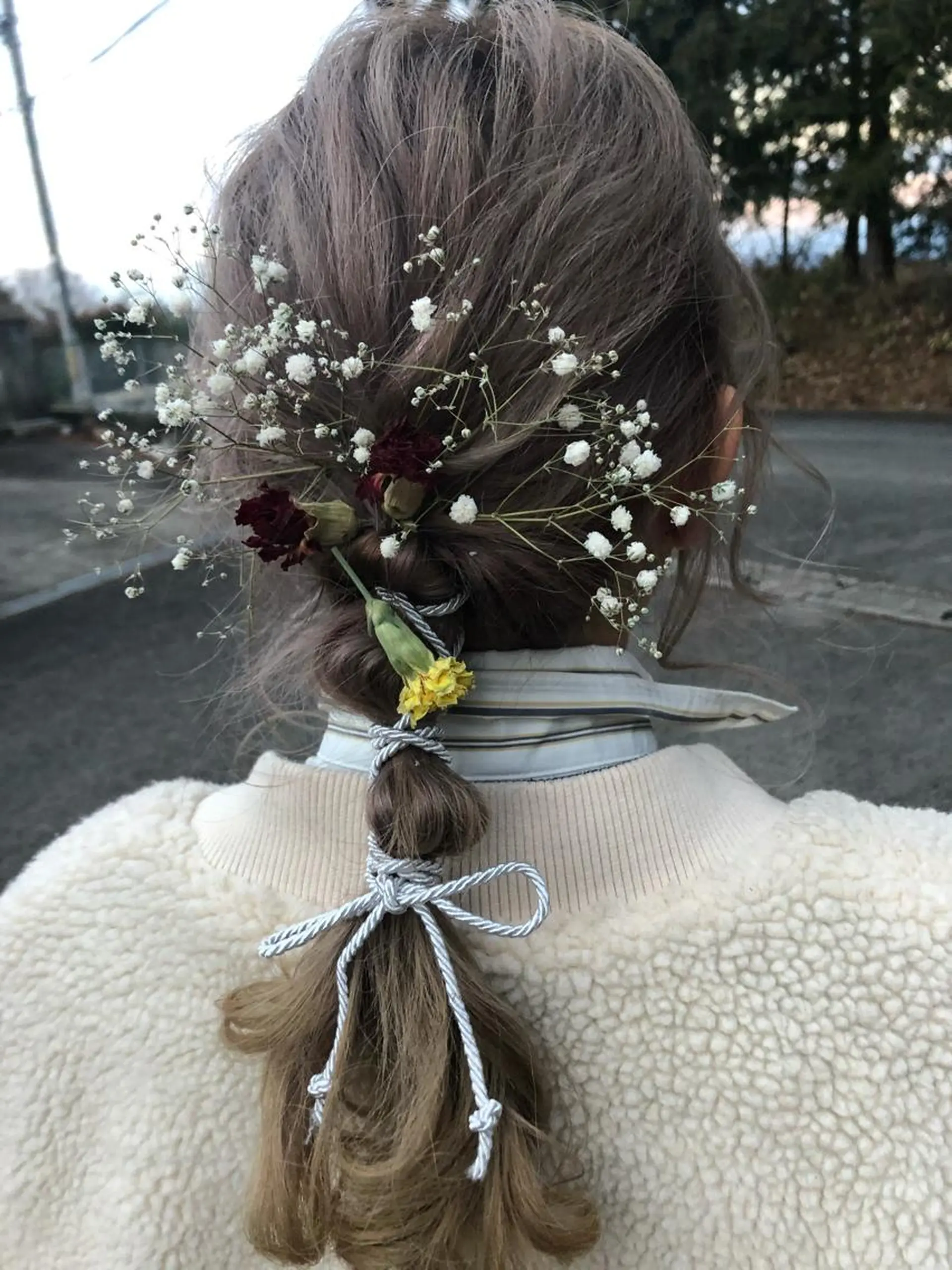 セミロング ヘアアレンジ ヘアセット 【ピンク/韓国ヘア/ ヘアセット】亜海のヘアスタイル