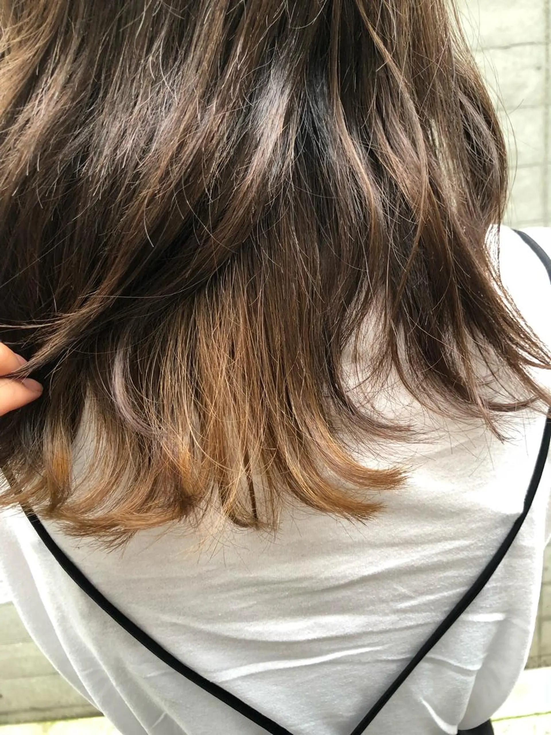 セミロング ヘアカラー トリートメント ✨色持ちの良い艶 カラー✨蟹江真世のヘアスタイル