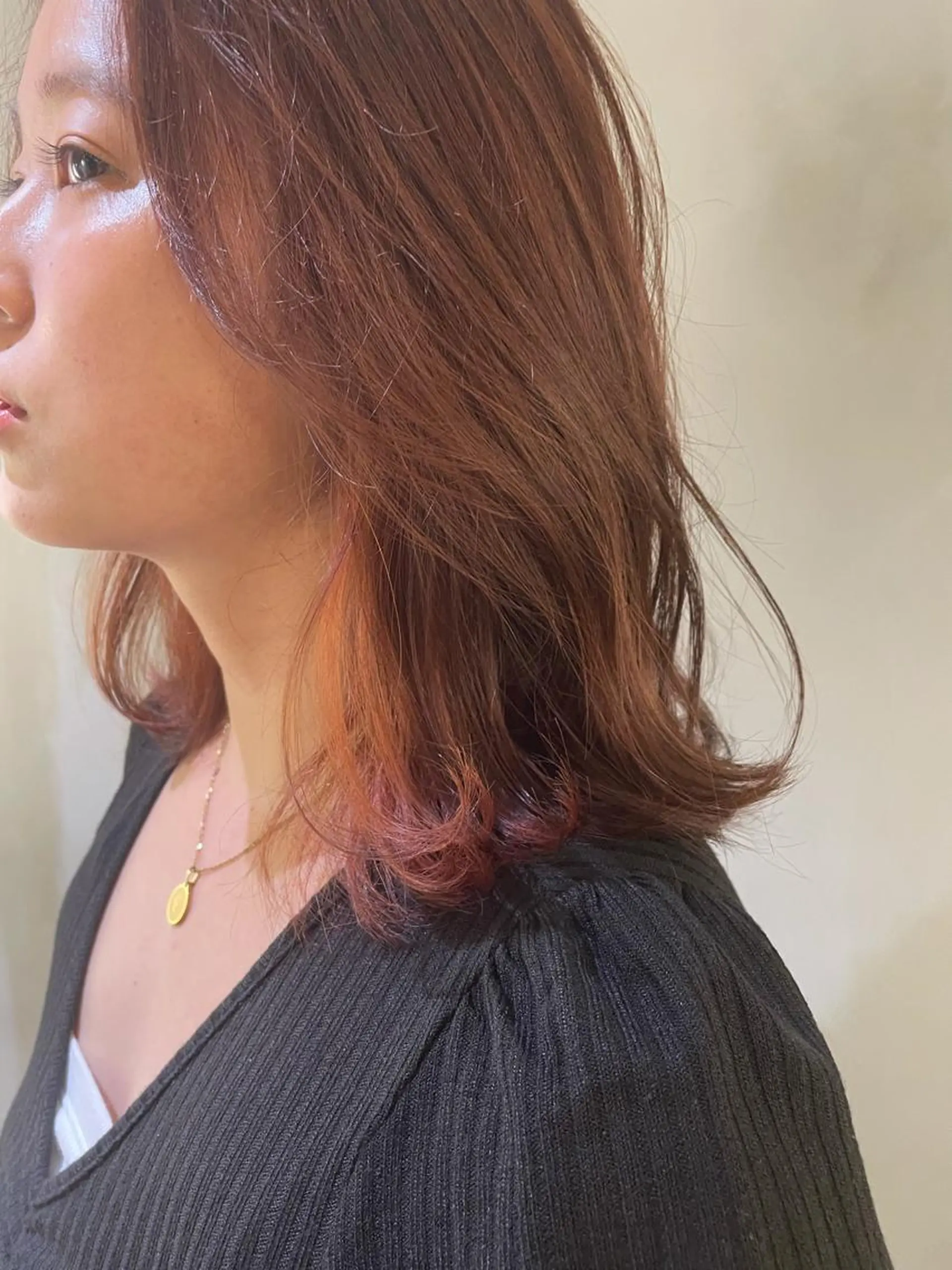 ミディアム カラー Garland  Ginza所属・モモ🍑 レイヤー/ボブ/暖色のヘアスタイル