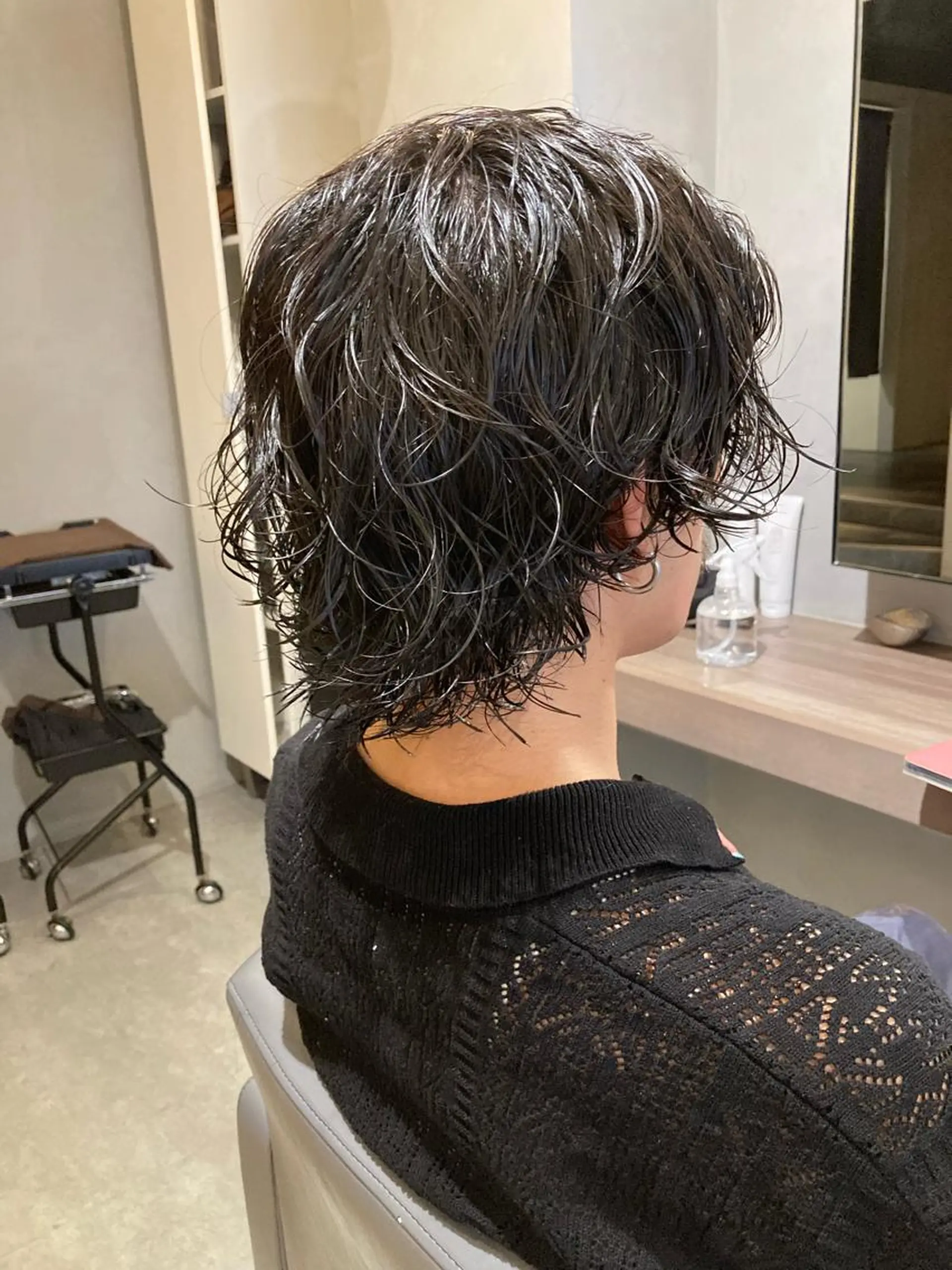 パーマ メンズ メンズパーマ メンズウルフカット ウルフカット メンズ特化美容師 熊田 鼓汰郎のヘアスタイル