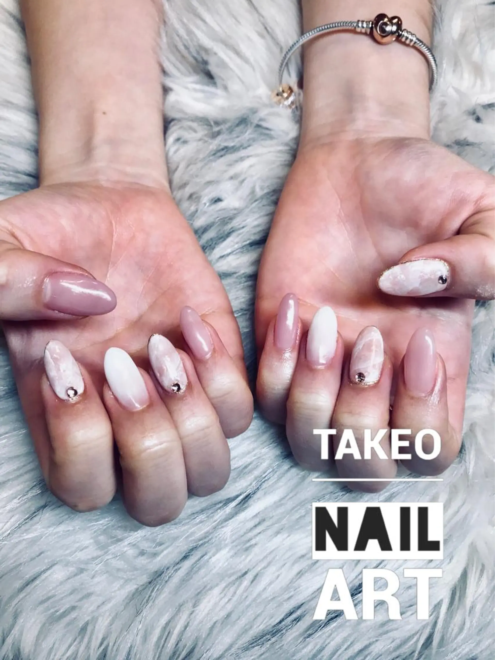 ネイル マツエク・マツパ クリアネイル 大理石ネイル(マーブル) ハンドネイル ハンドケア nail&eye Aoのマツエク・マツパデザイン