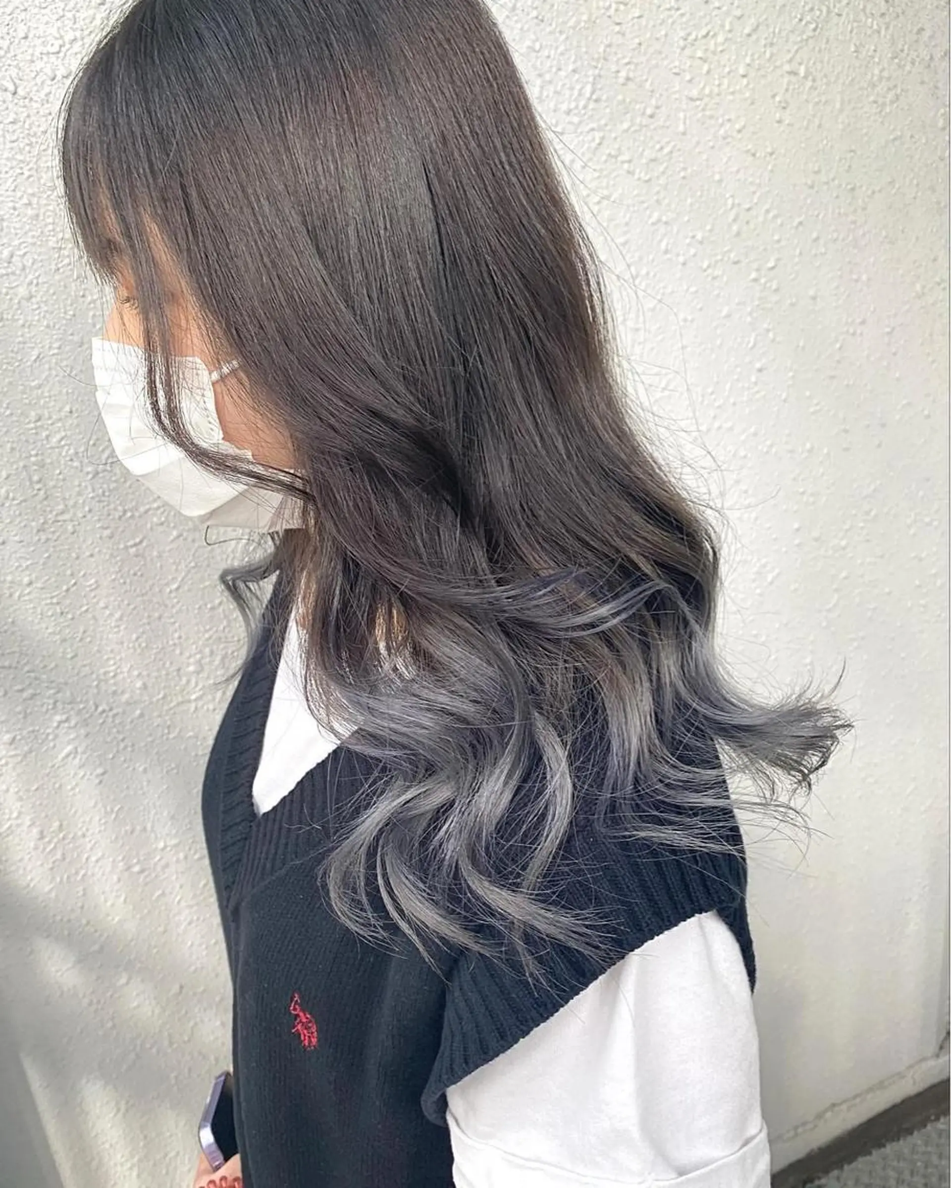 ロング カラー ブリーチ ケアブリーチ ヘアカラー トリートメント 後藤紗英/髪質改善 /オリーブベージュのヘアスタイル