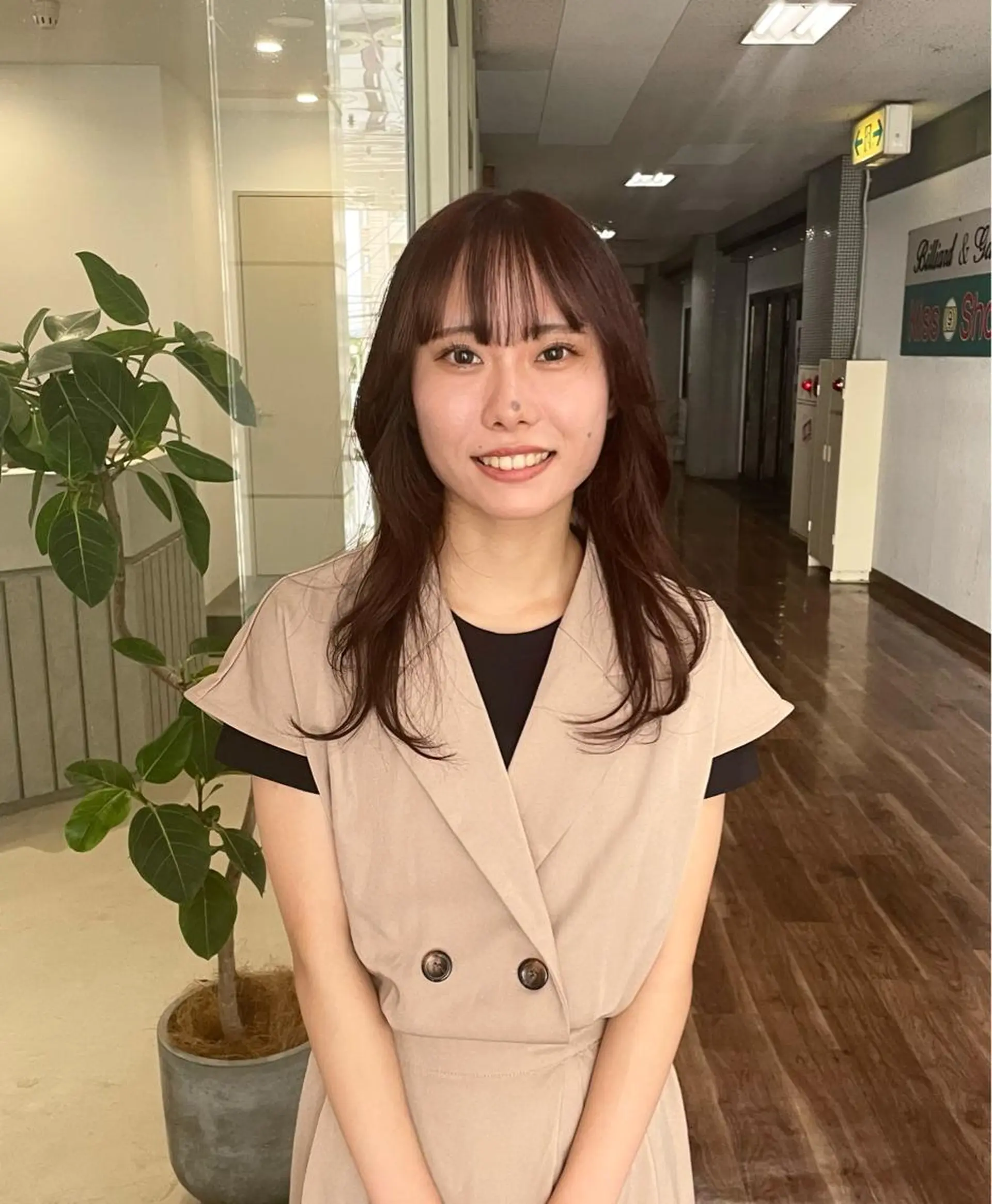 カラー カットパーマモデル 山中 遥のヘアスタイル