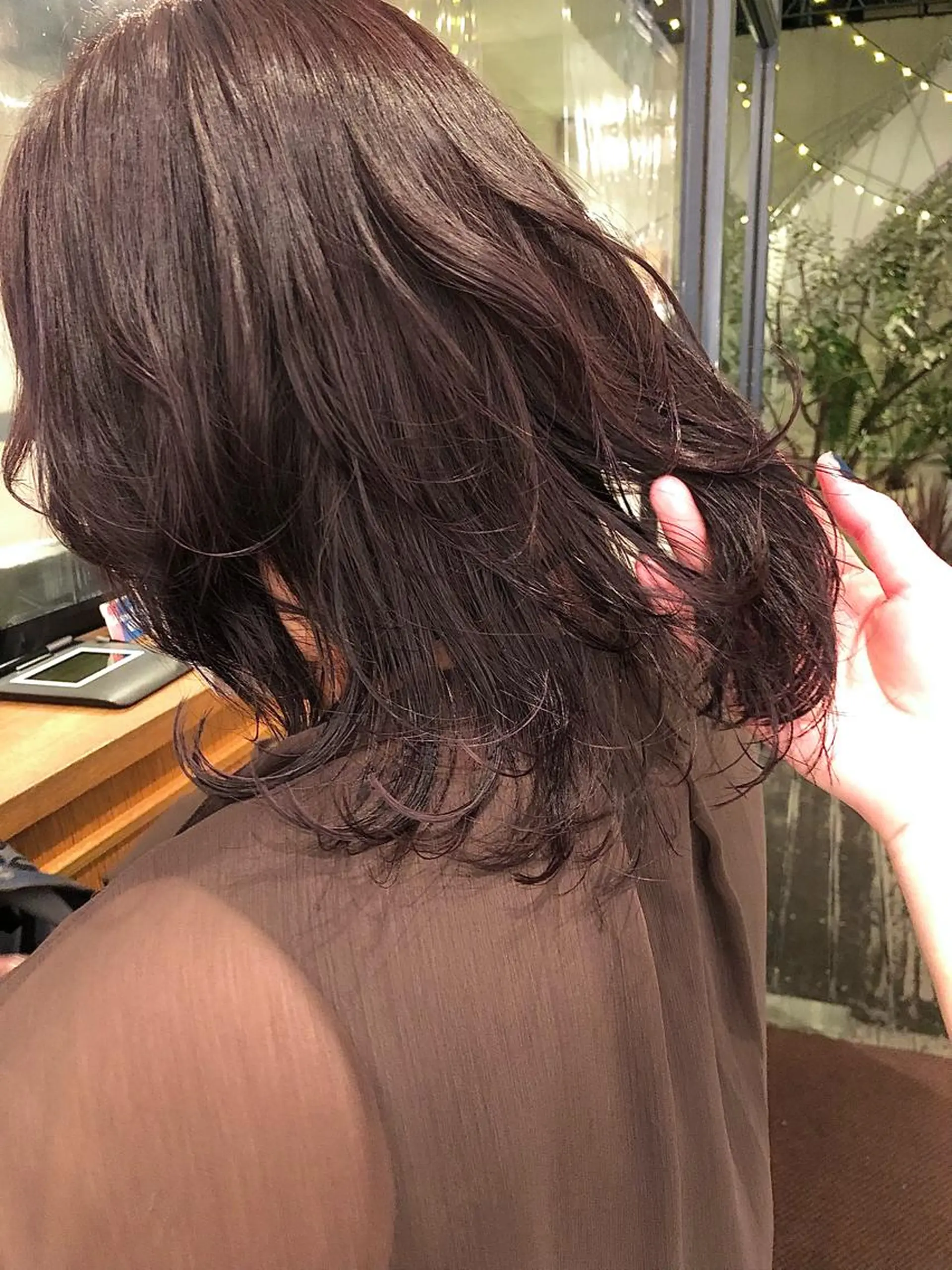 ミディアム カラー ヘアアレンジ 抜け感perm🌐 ｜kazaneのヘアスタイル