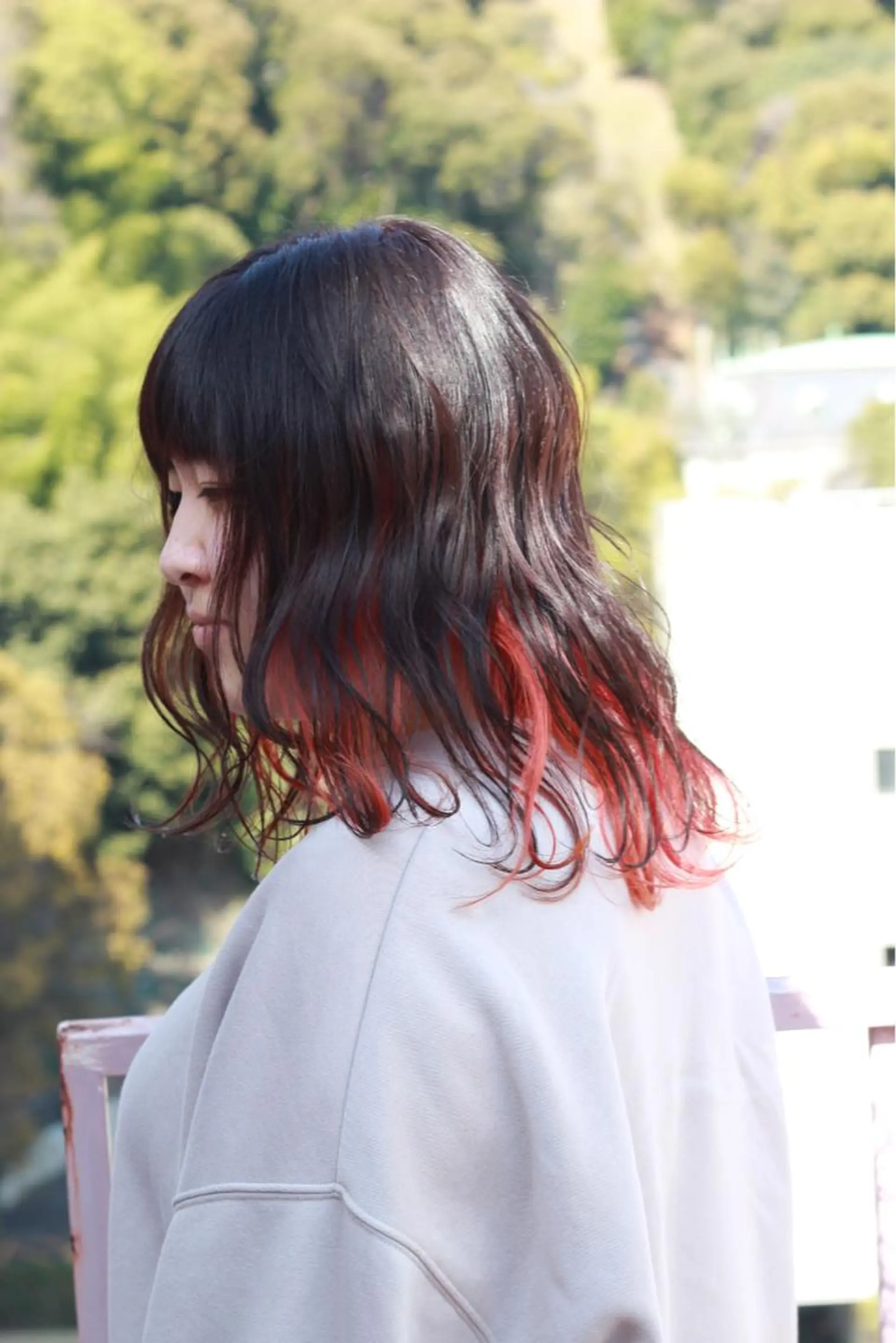 ミディアム カラー ダブルカラー インナーカラー レッドカラー カット Viage （ビアージュ）のヘアスタイル