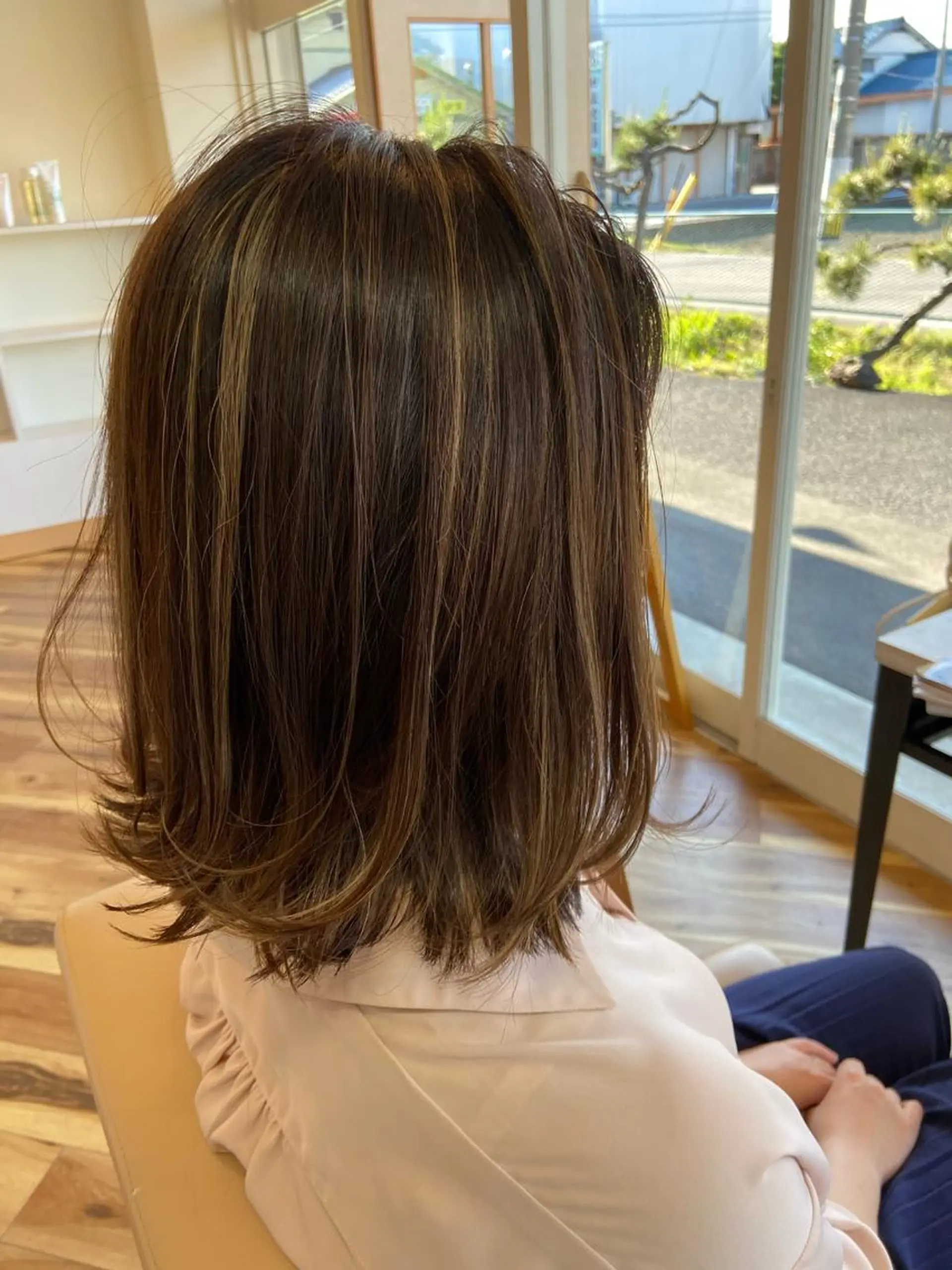 セミロング ハイライト 岐阜茜部/髪質改善 平田ヒデカズのヘアスタイル