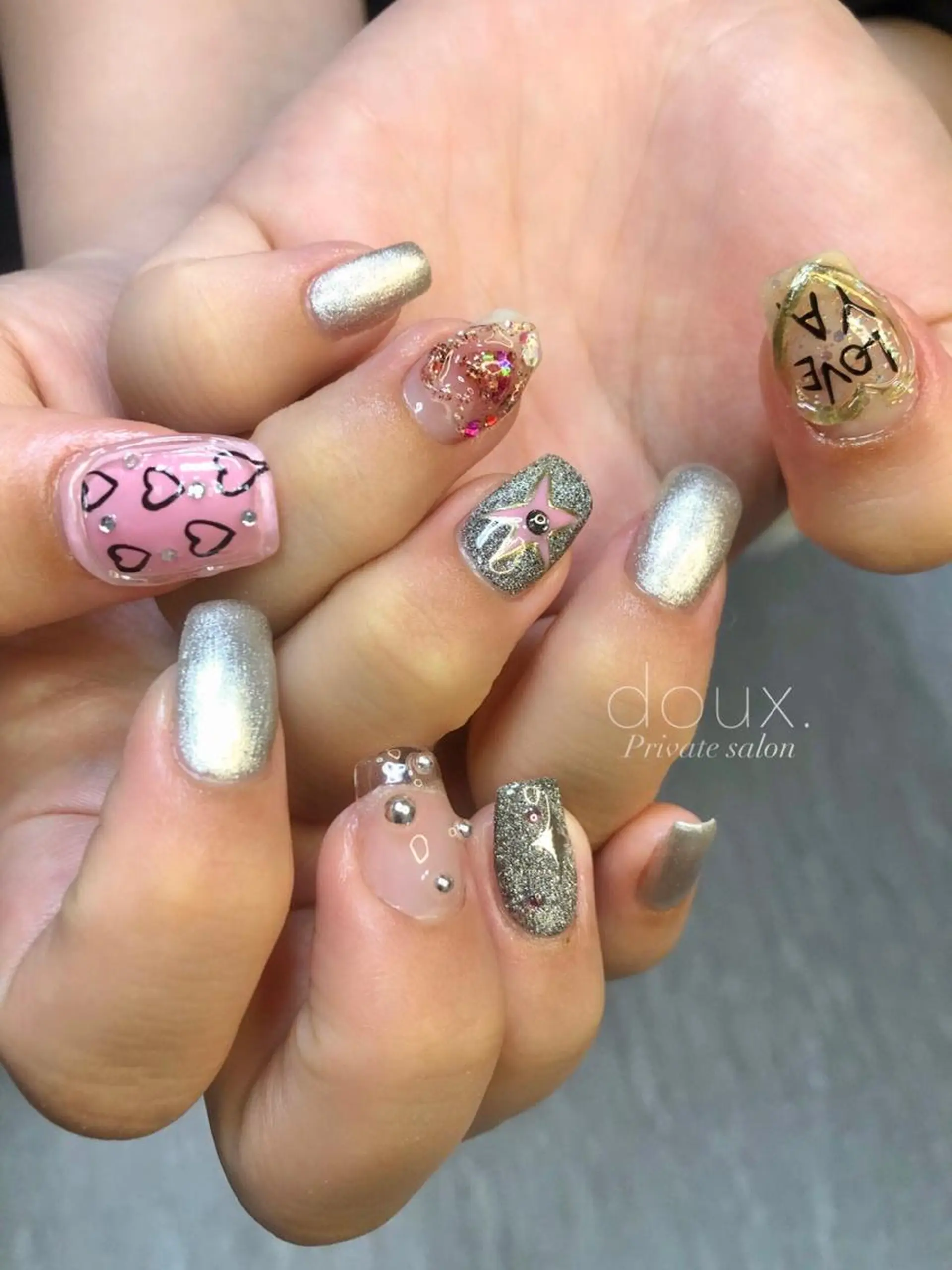 ネイル 持ち込み ニュアンスネイル 春ネイル ハンドネイル doux. nailのネイルデザイン