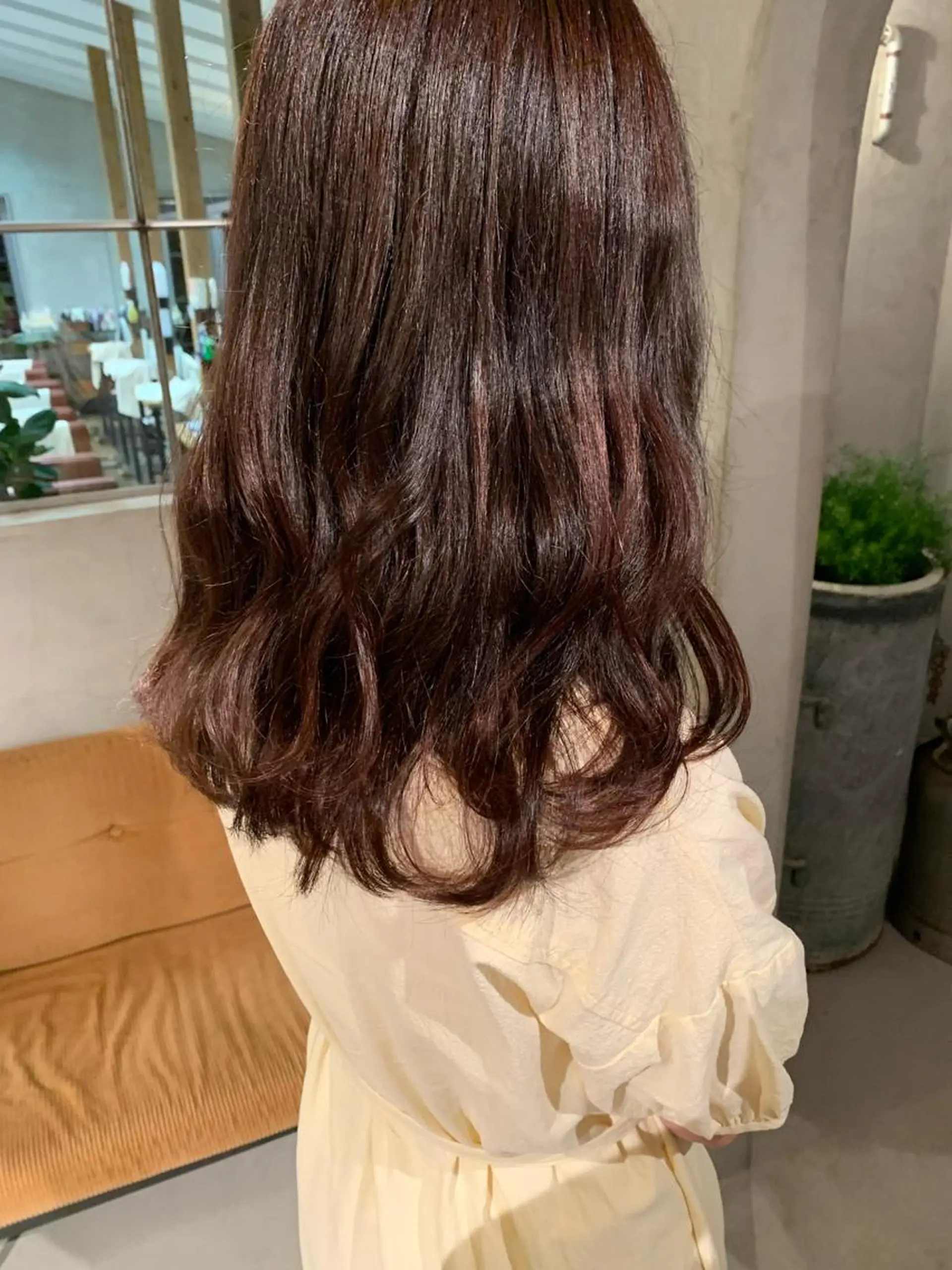 ミディアム カラー ブラウンカラー レイヤー/韓国ヘア 杉浦結梨のヘアスタイル