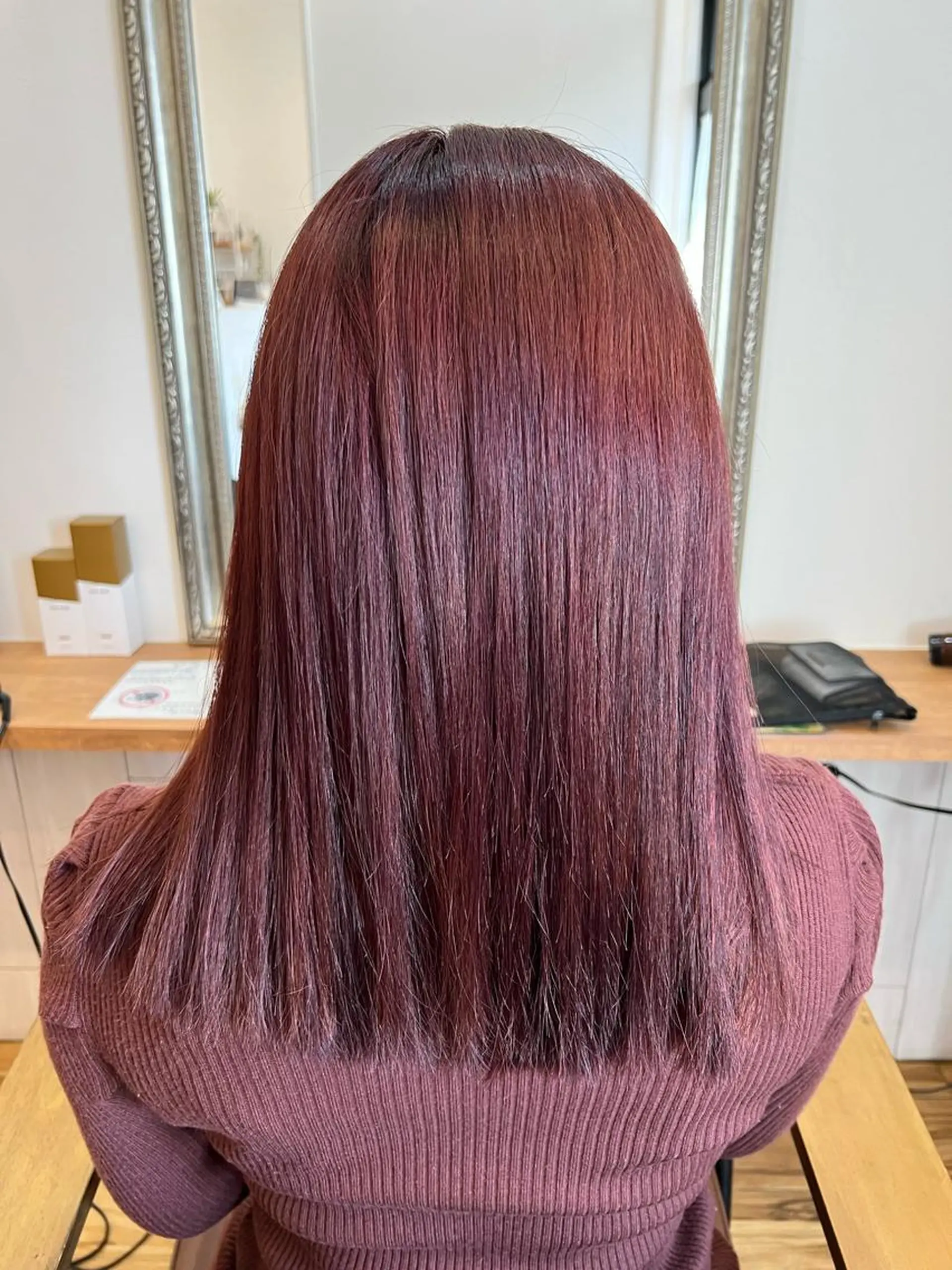 ミディアム カラー ピンクカラー レッドカラー 🐰ハイトーンカラー 畠山　渡🐰のヘアスタイル