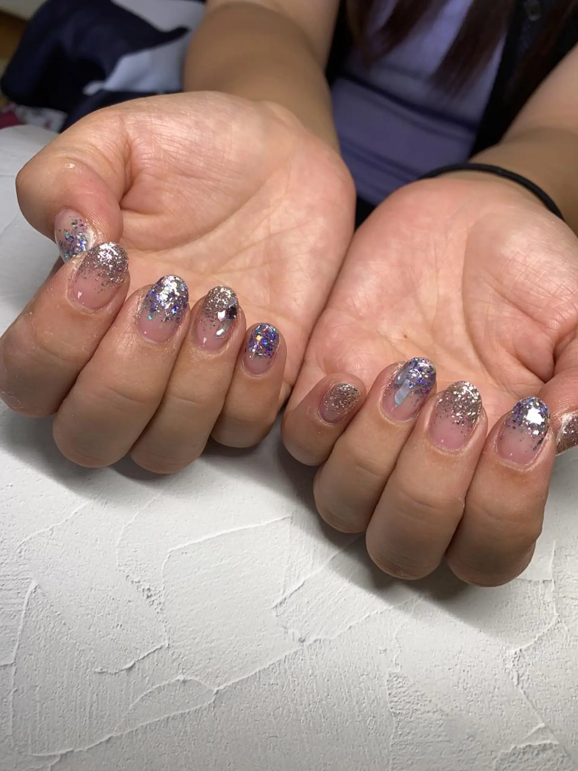 ネイル グラデーション ラメ(グリッター) ラメグラデーション R.I所属・R.I みちのネイルデザイン