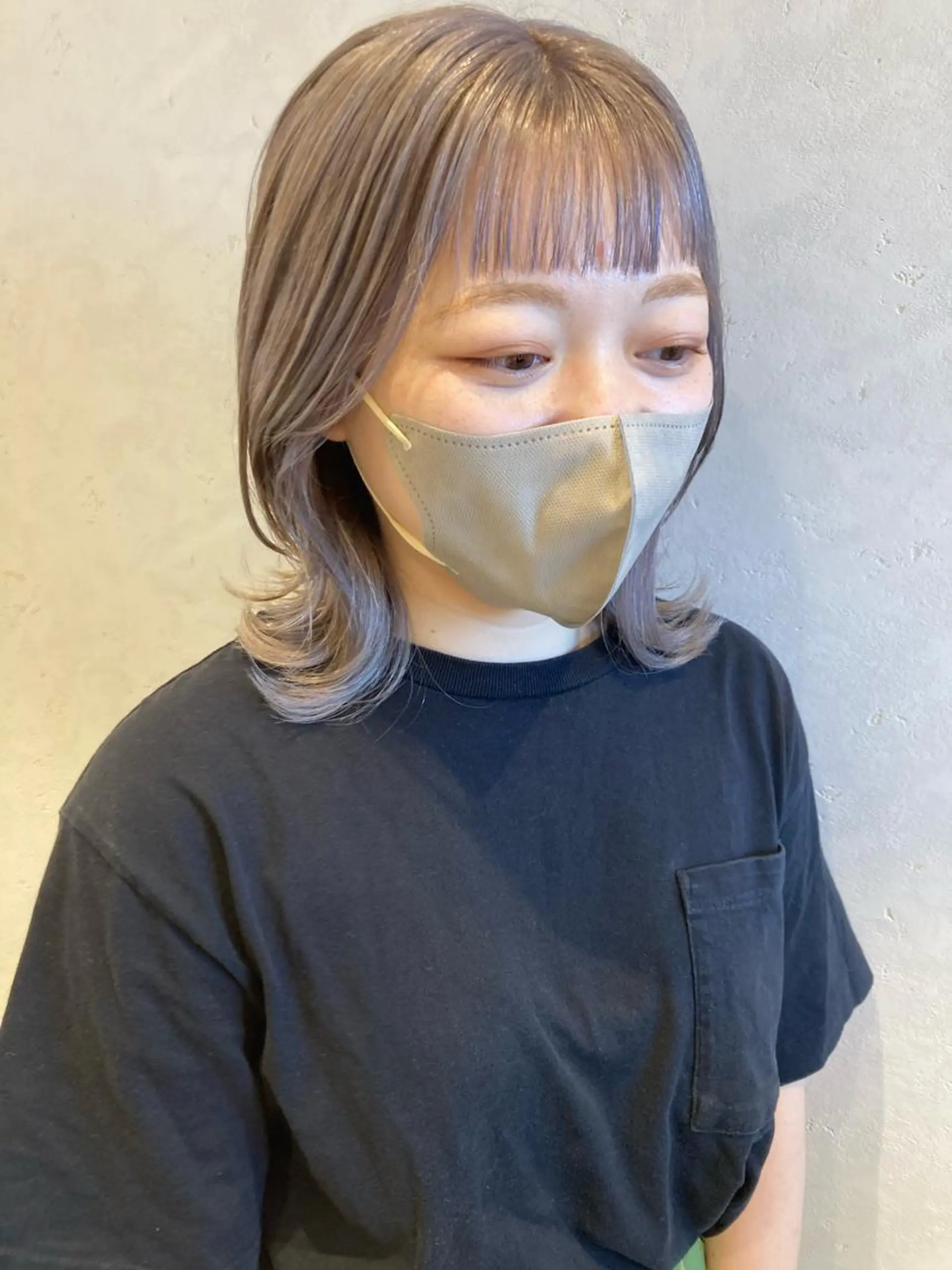 ミディアム カラー ブリーチ ハイトーンカラー レイヤーカット nono/パーマ /顔まわりカット🐈のヘアスタイル