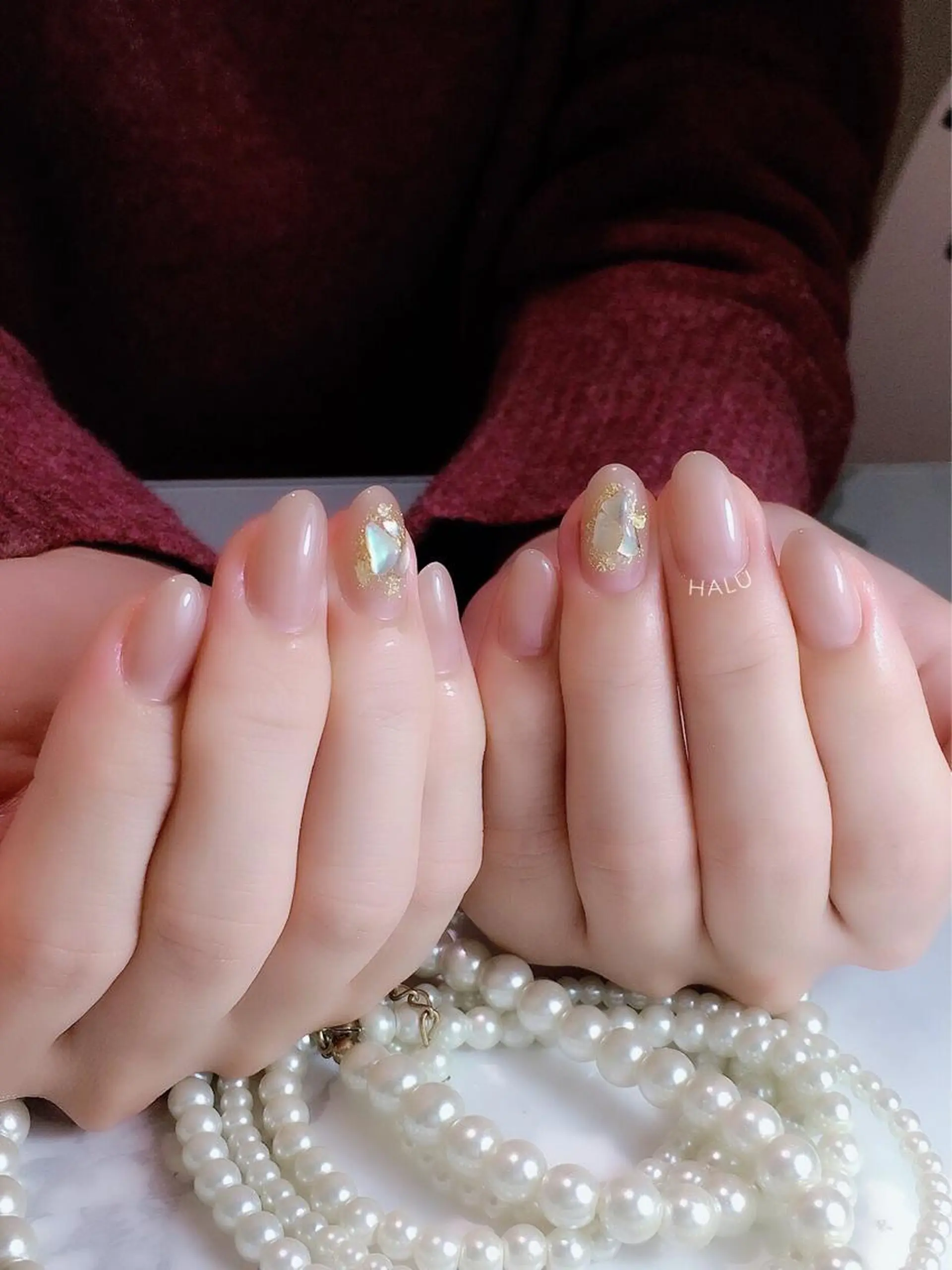 ネイル ラメ(グリッター) シンプルネイル HALU ハルのネイルデザイン