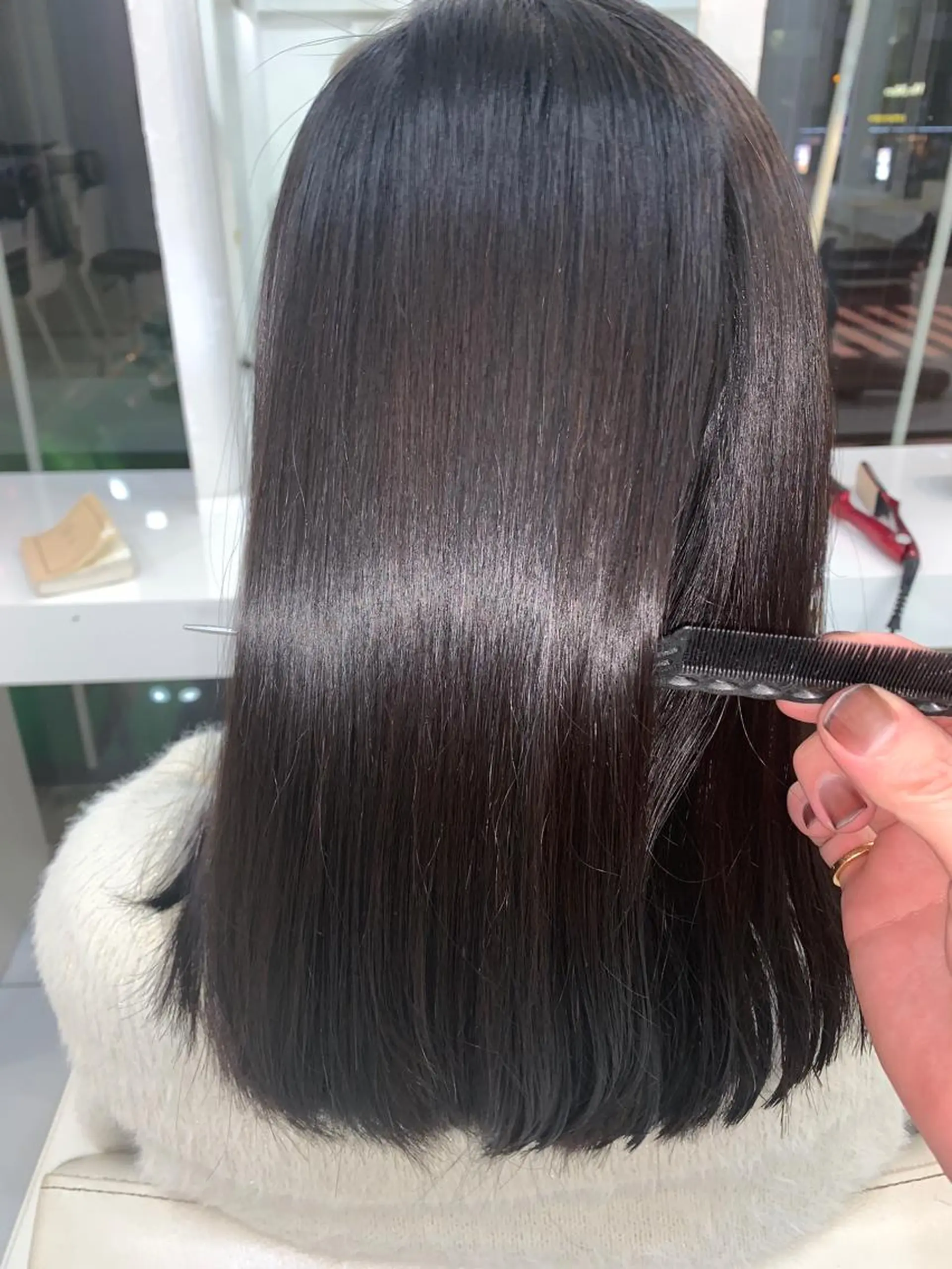 ミディアム カラー アクアカラー 髪質改善 トリートメント カット ヘアカラー 縮毛矯正 トリートメント ✨髪質改善✨ トリートメントLASのヘアスタイル