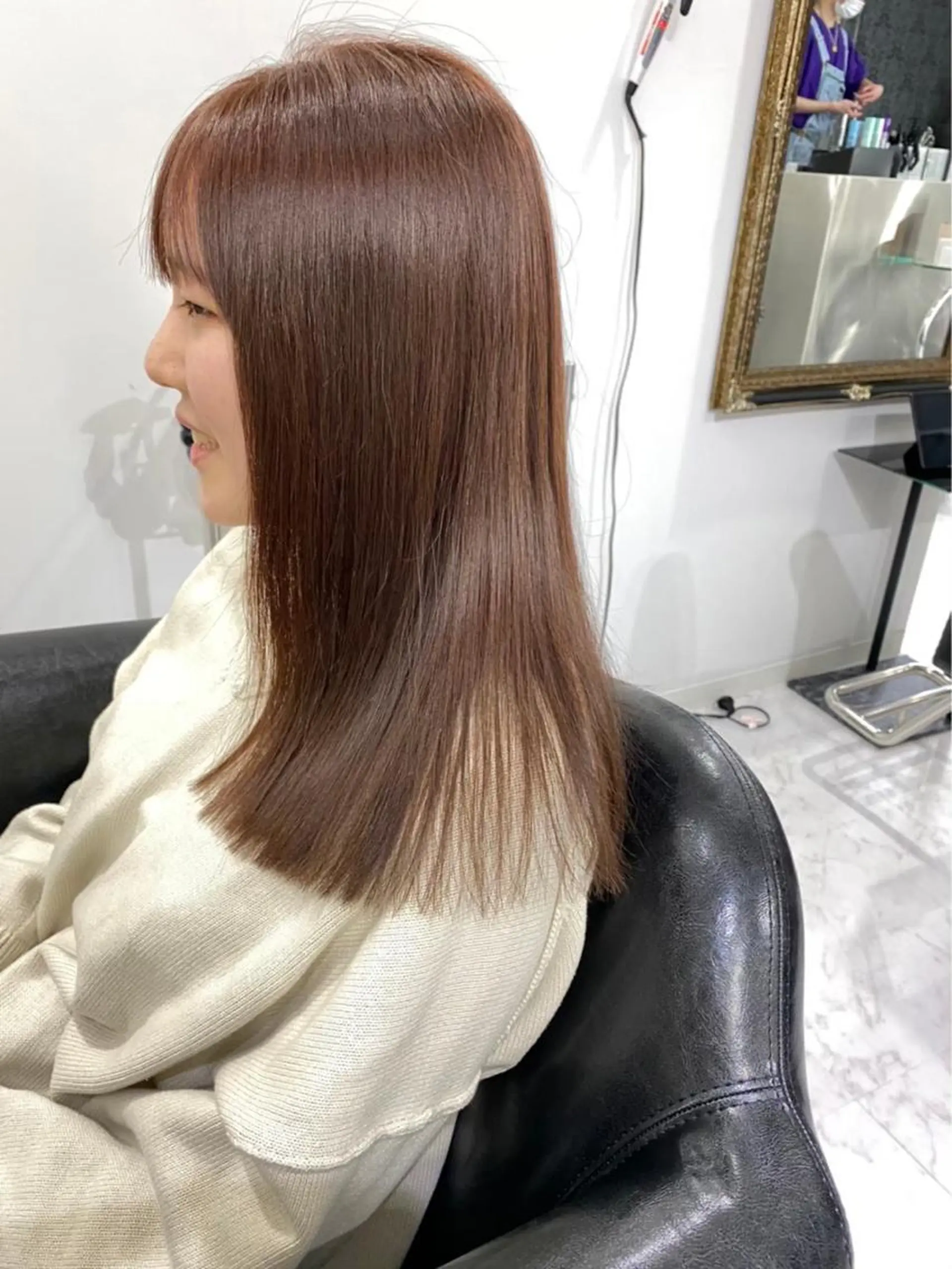 セミロング カラー ブラウンカラー 稲垣 優奈のヘアスタイル