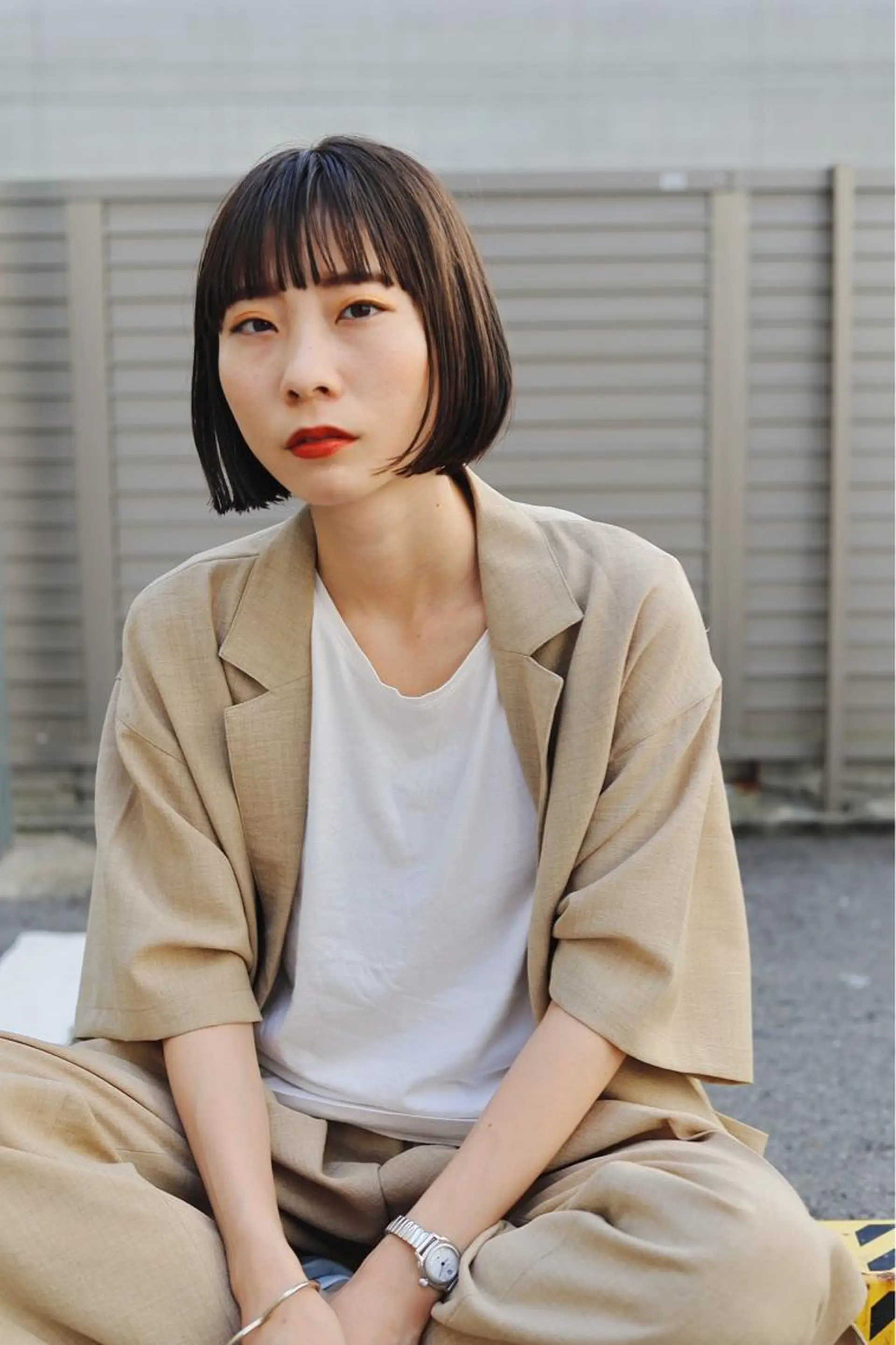 ミディアム ボブ カット さの あやねのヘアスタイル