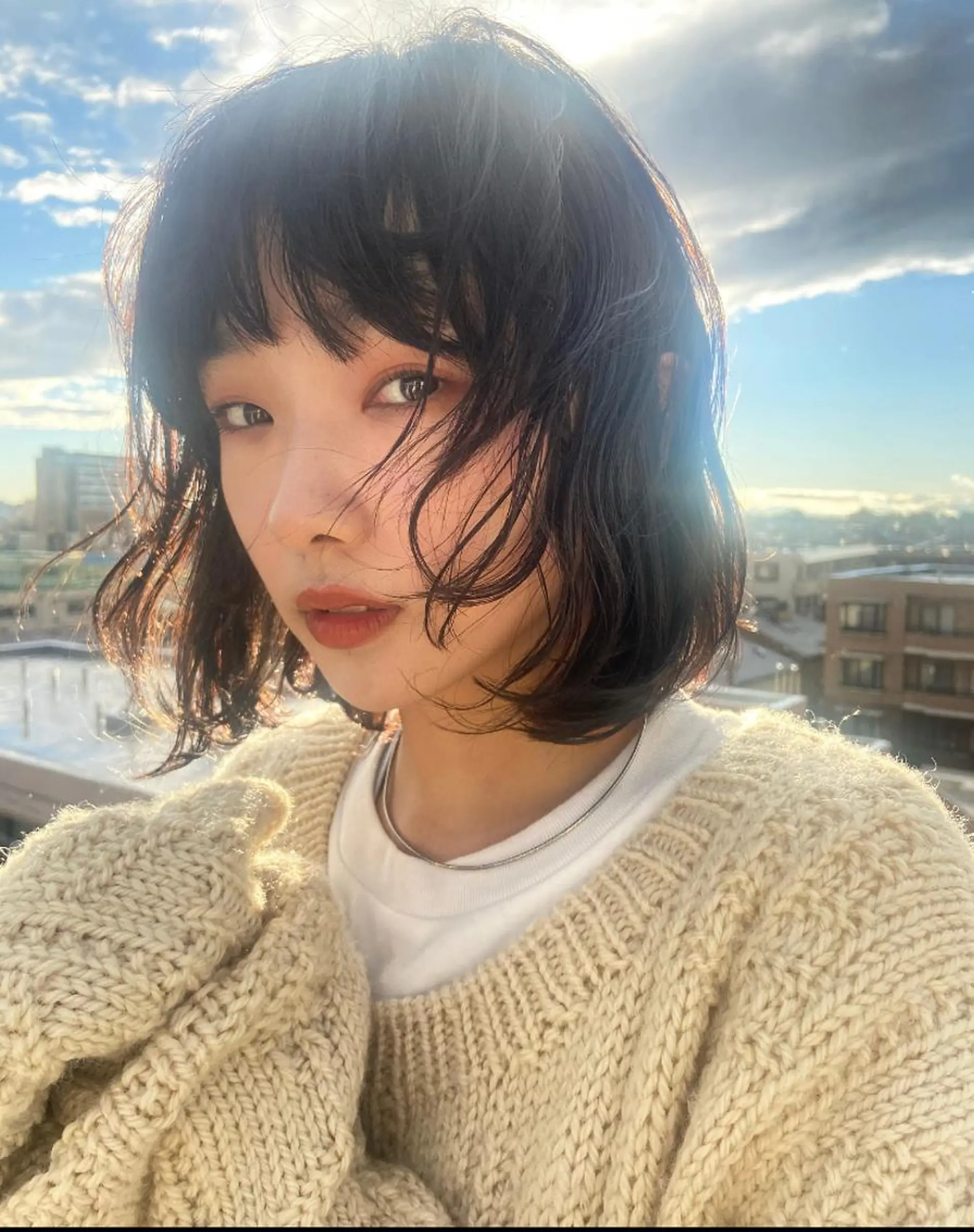 ミディアム パーマ ヘアアレンジ satsuki 暖色・ブラウンカラーのヘアスタイル