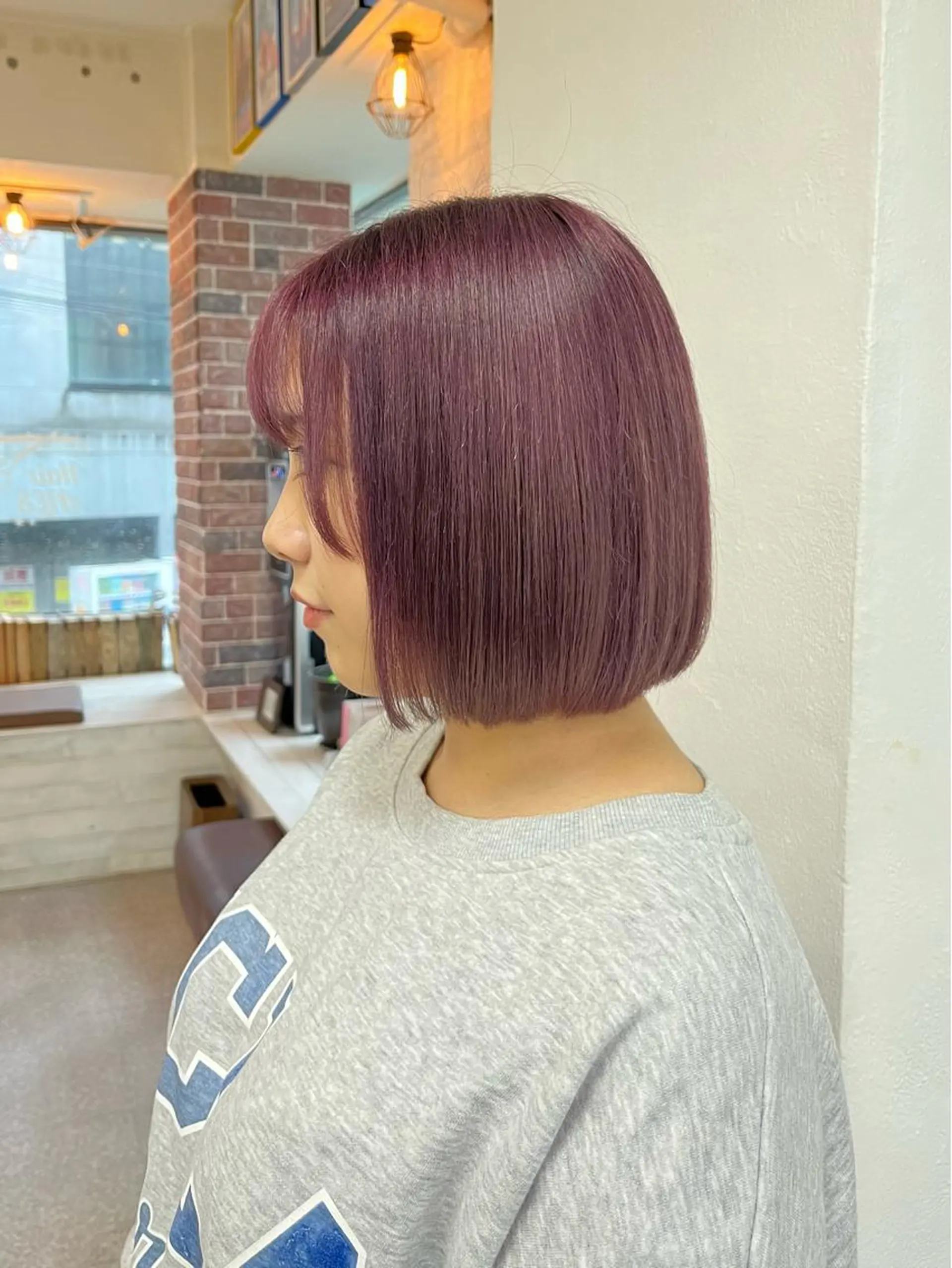 ミディアム カラー ブリーチ ハイトーンカラー ピンクカラー ピンクパープル パープルカラー カット ヘアカラー トリートメント エクステ ハイトーン 💭黒崎ハルカのヘアスタイル