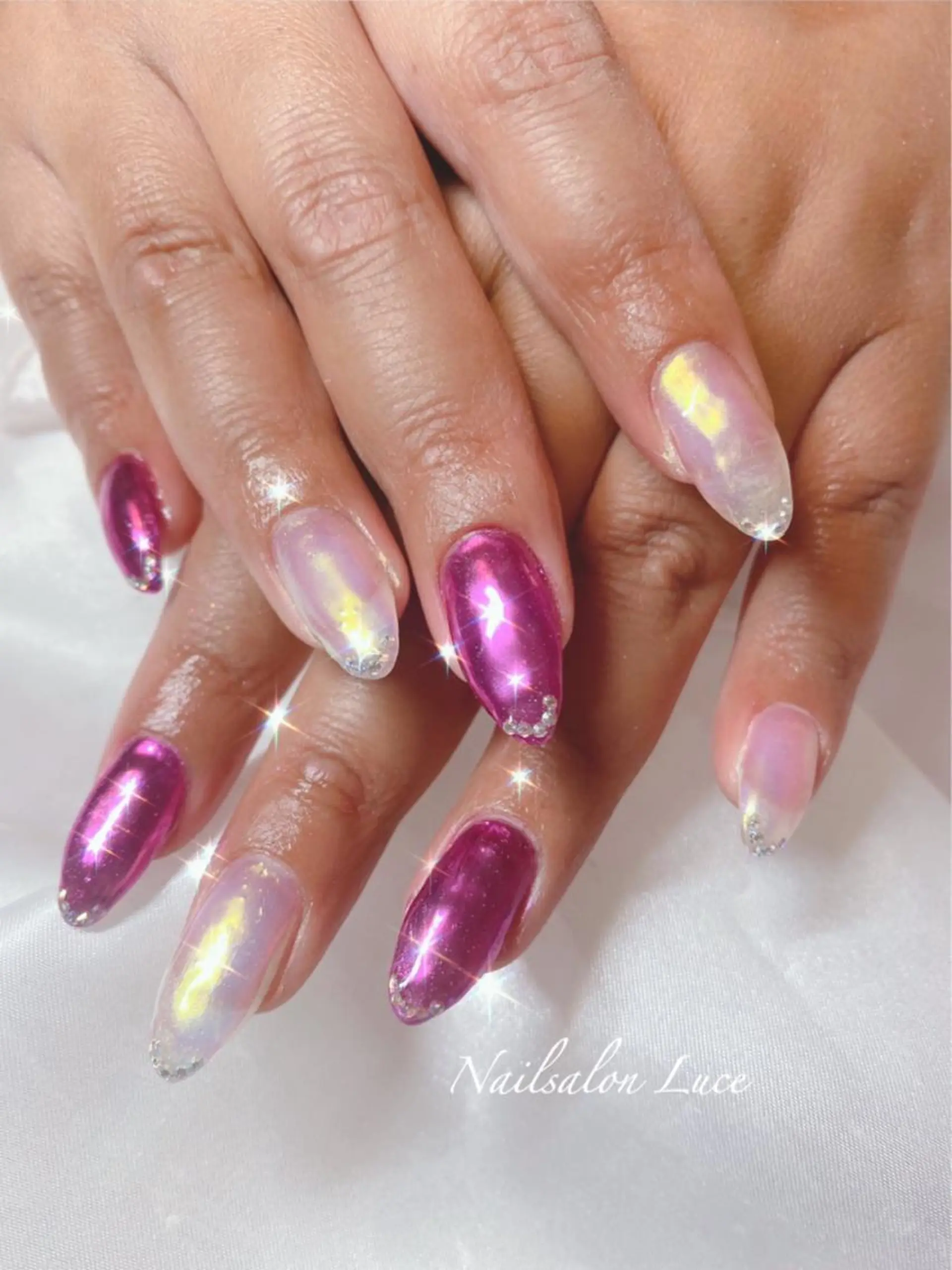 ネイル ミラーネイル ワンカラーネイル ネイル& 脱毛サロン　Lのマツエク・マツパデザイン