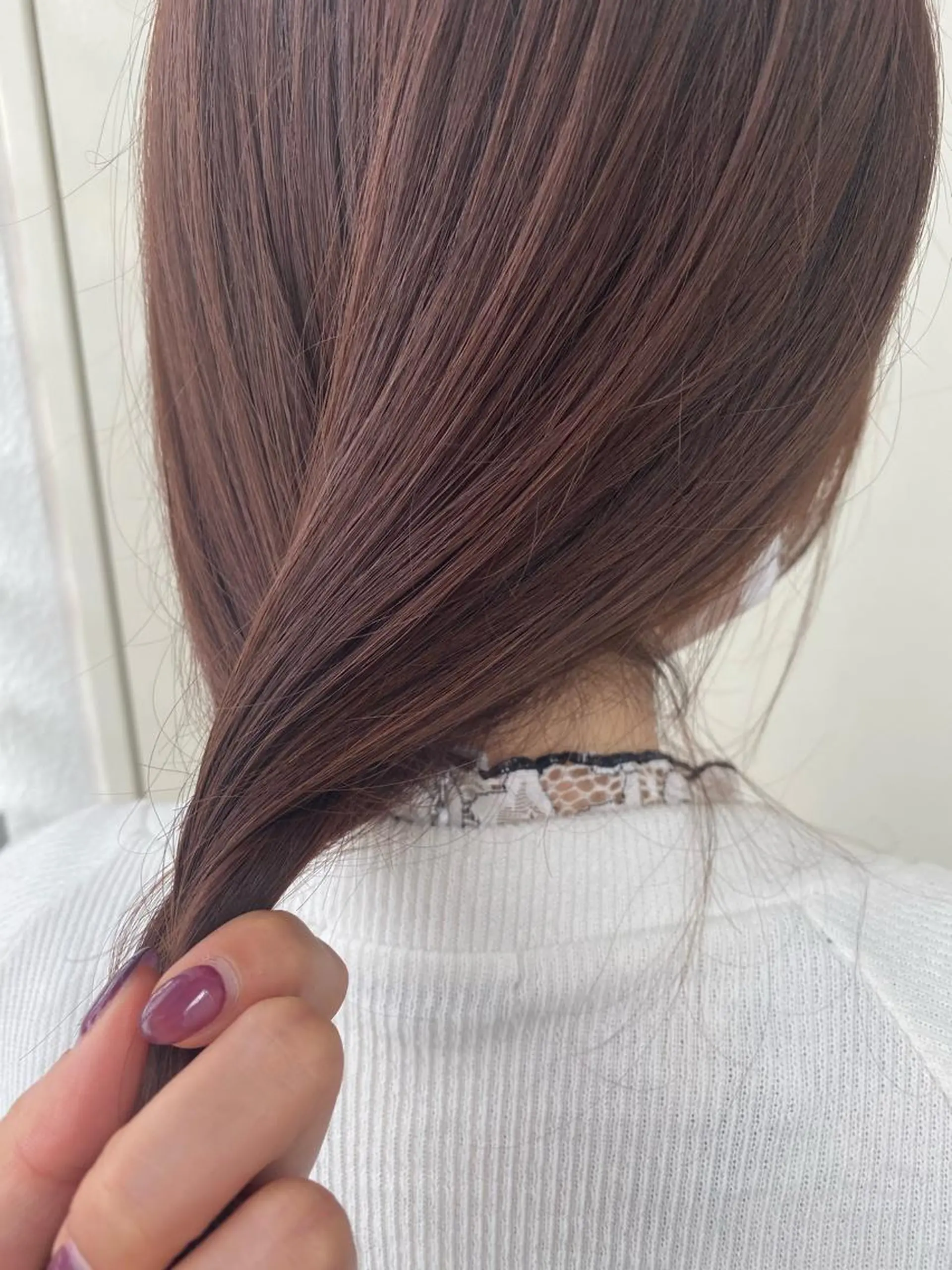 ミディアム カラー 韓国ヘア顔周りカット 艶髪ベージュtamaのヘアスタイル